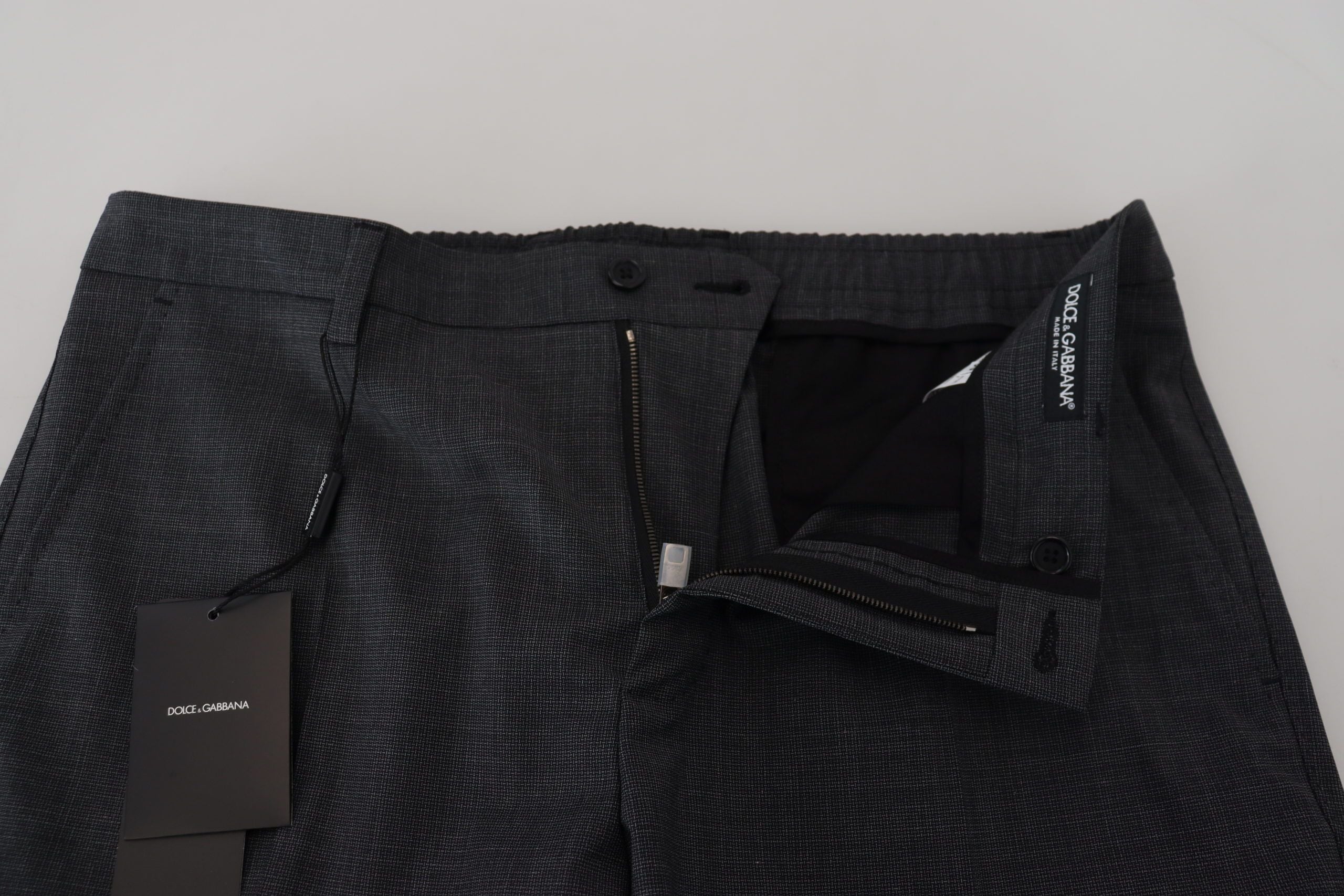 Dolce &amp; Gabbana Grey Checked Cargo Stretch Pants