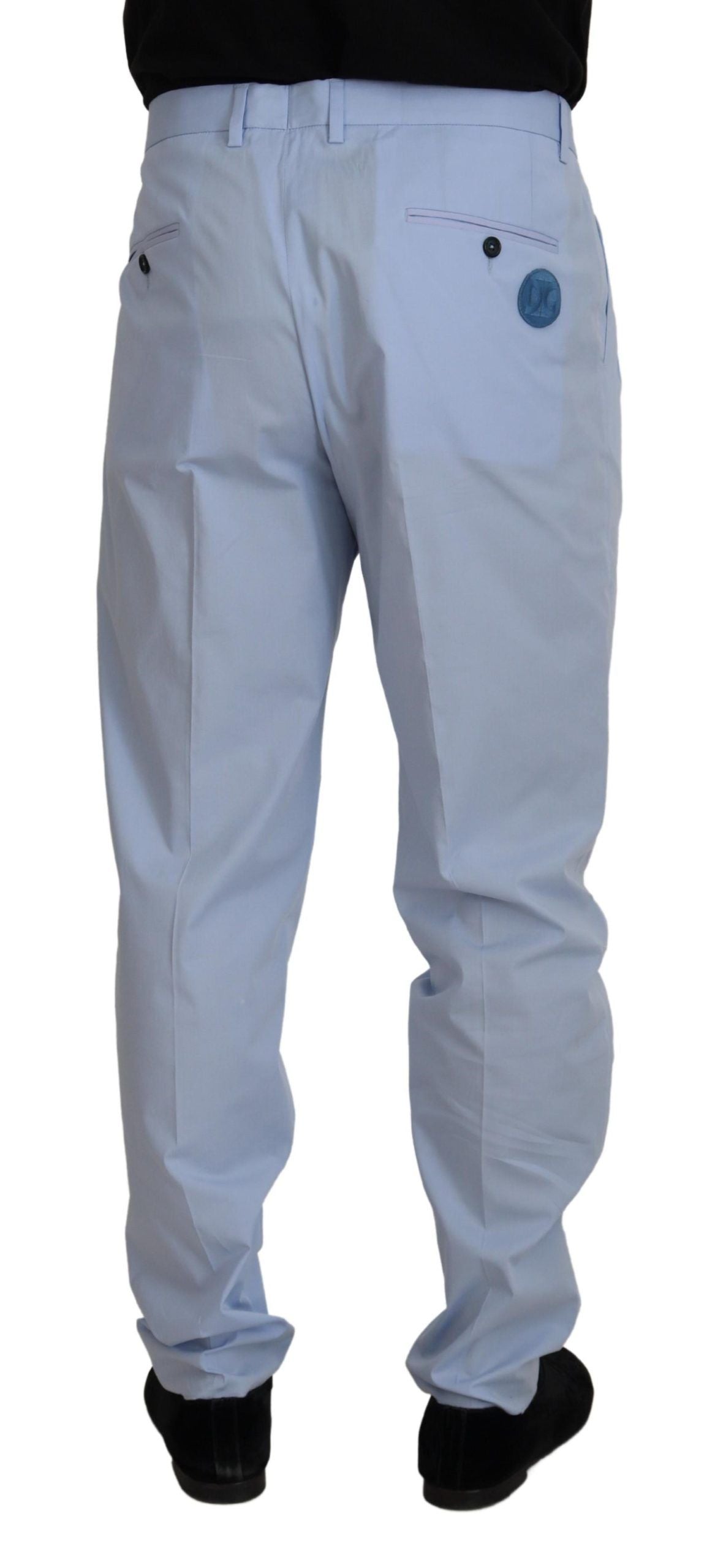 Dolce & Gabbana Blaue Baumwoll-Stretch-Hose Chinos Hosen