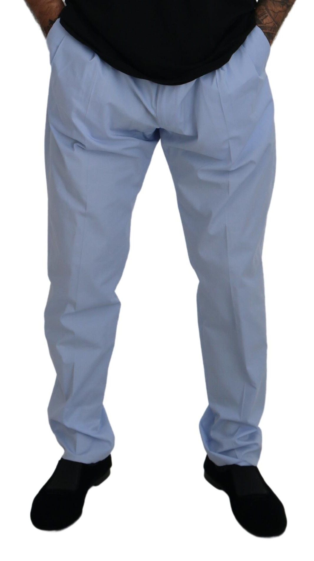 Dolce &amp; Gabbana Blue Cotton Stretch Chinos Trousers