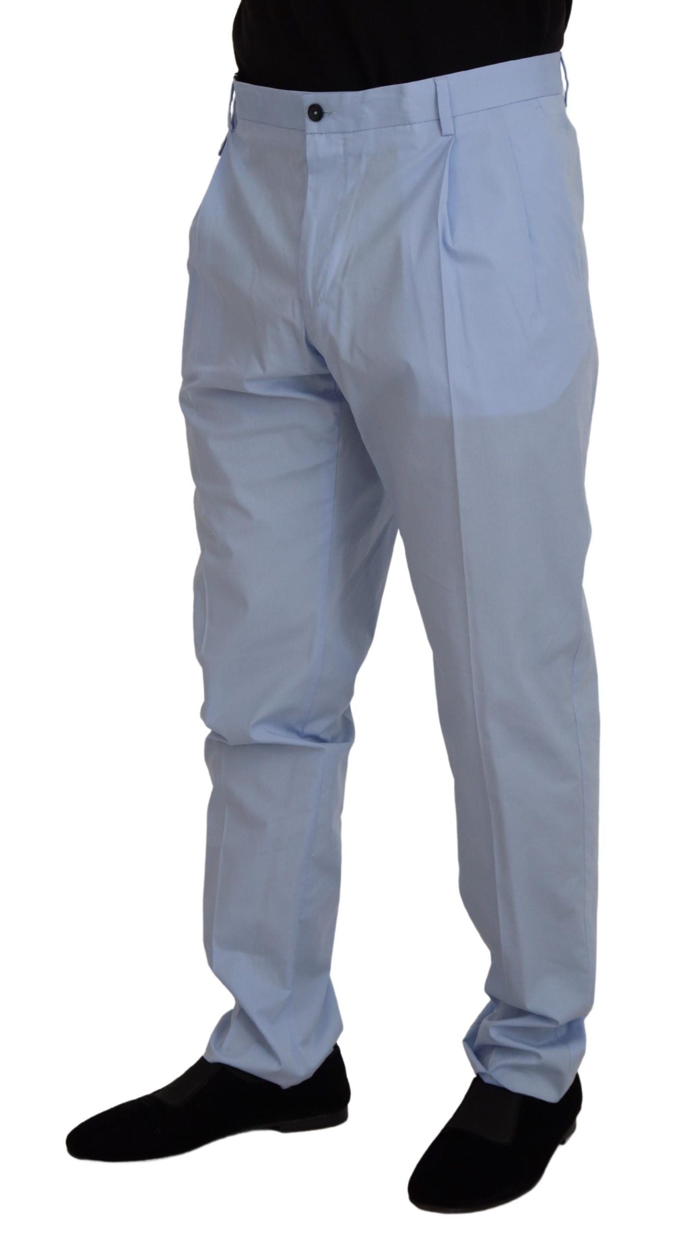 Dolce &amp; Gabbana Blue Cotton Stretch Chinos Trousers
