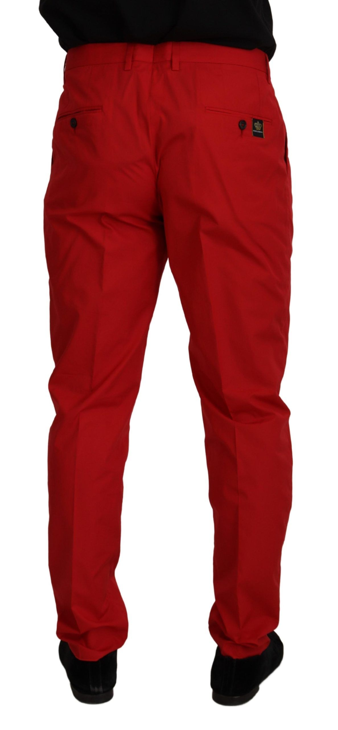 Dolce & Gabbana Rot Baumwolle Slim Fit Hose Chinos Hose