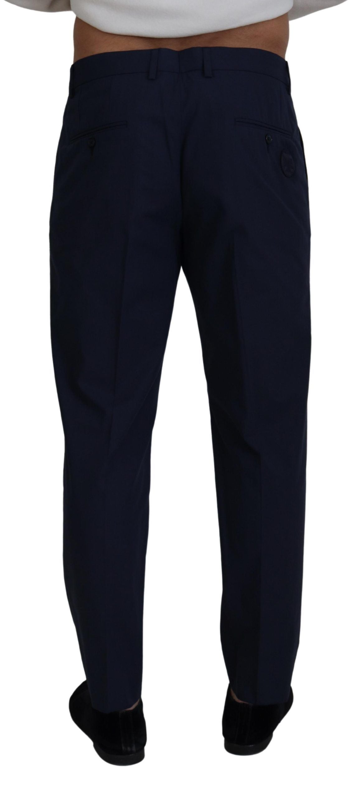 Dolce & Gabbana Blaue Baumwoll-Schlank-Hose Chinos Hosen