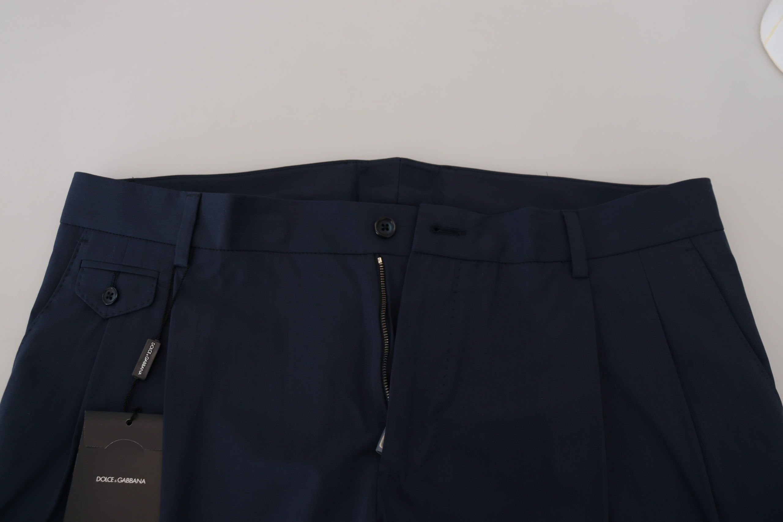 Dolce &amp; Gabbana Blue Cotton Slim Trousers Chinos Pants