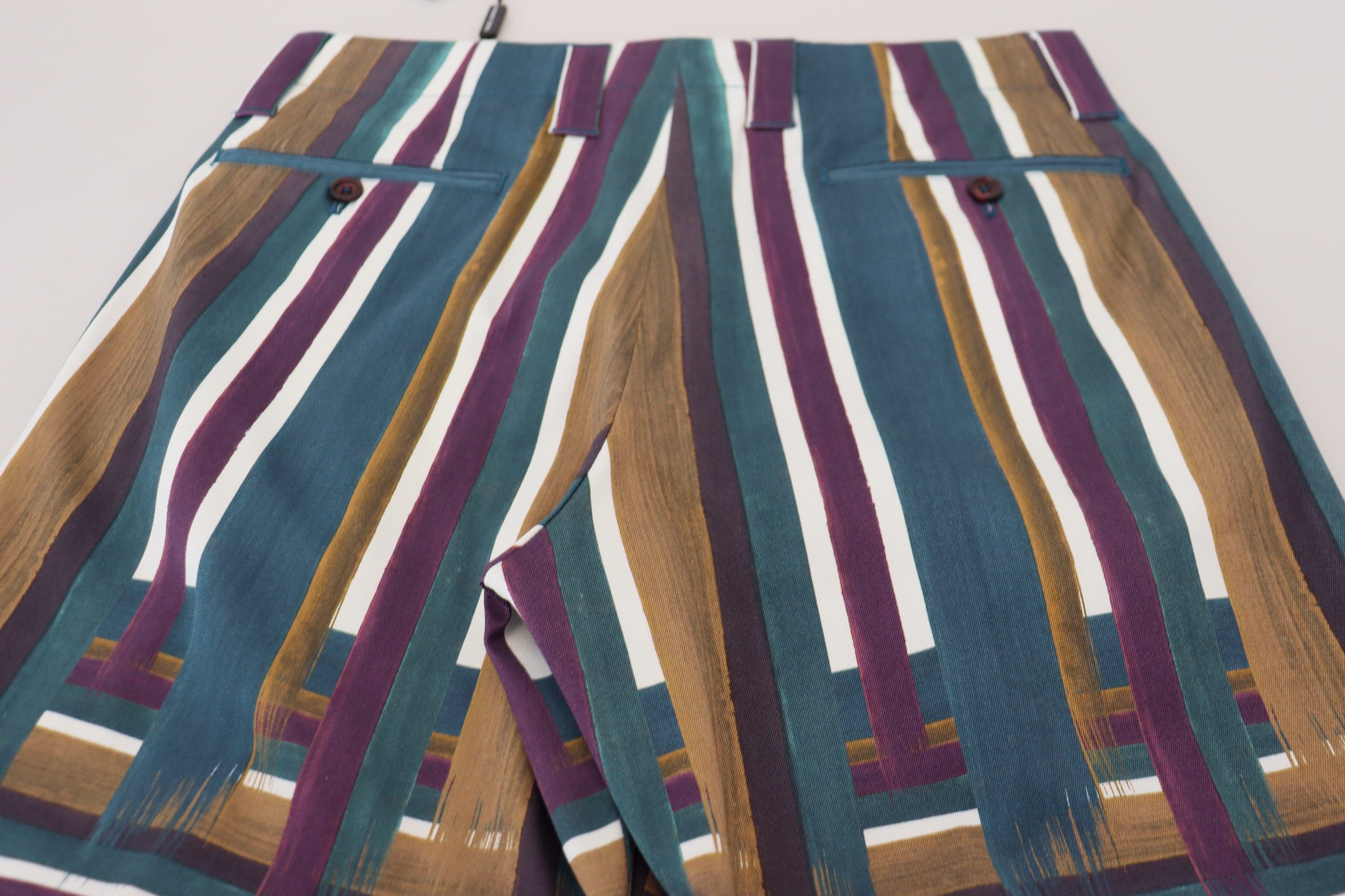 Dolce & Gabbana Mehrfarbig gestreifte Shorts aus Stretch-Baumwolle