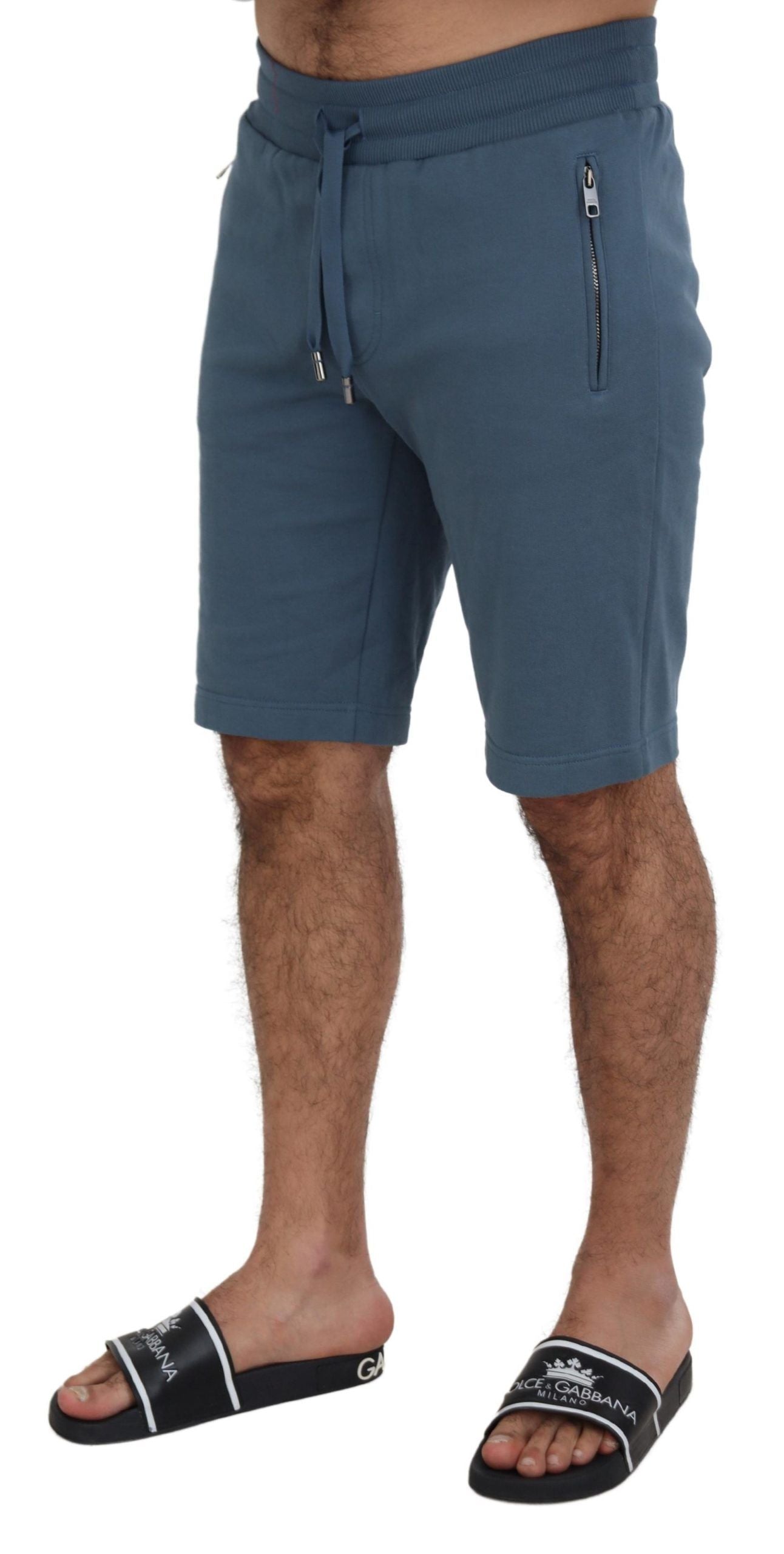 Dolce & Gabbana Blaue Baumwolle Bermuda Casual Herren Shorts