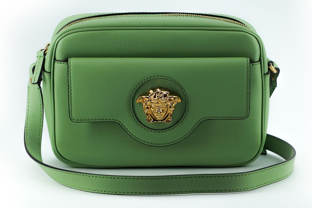 Versace Elegant mint green leather camera bag