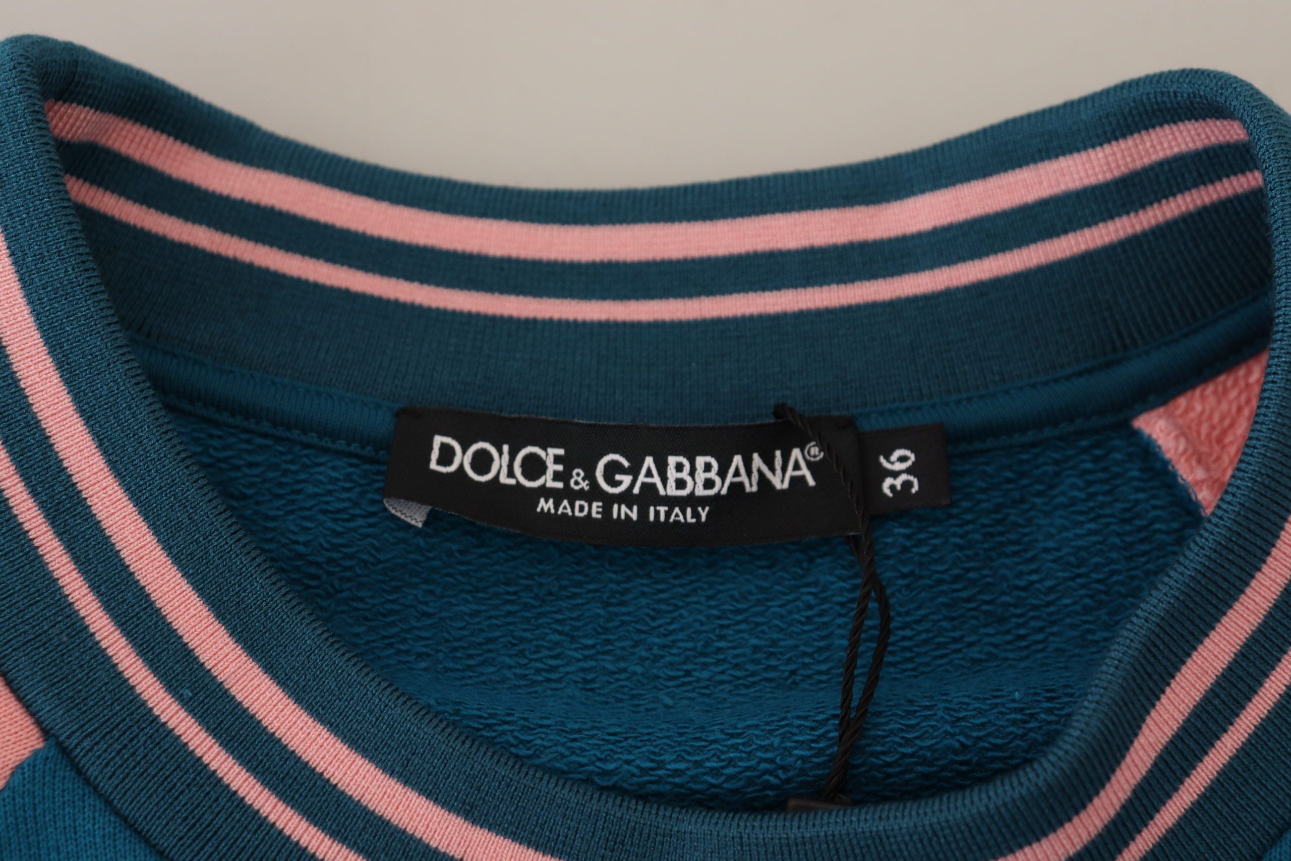Dolce &amp; Gabbana Blue Pink Queen Sequin Crystal Sweater