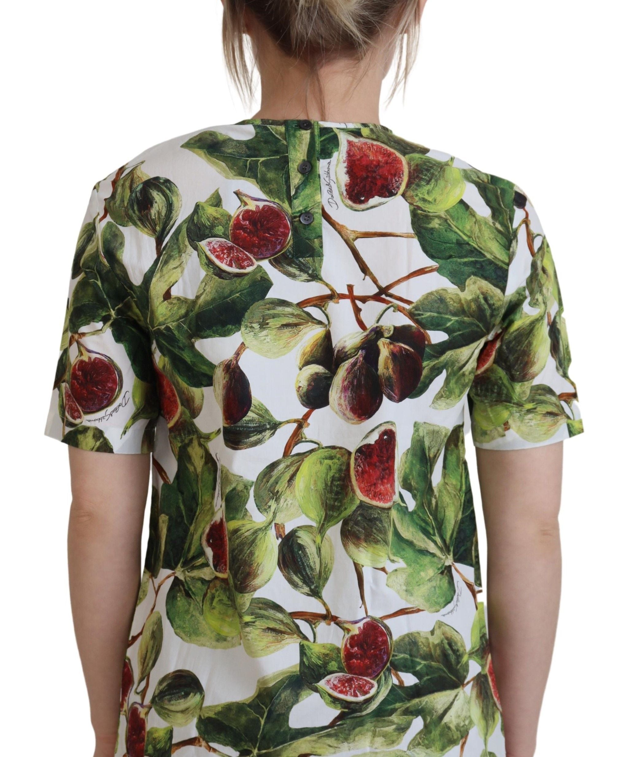 Dolce & Gabbana Baumwoll-Top mit Rundhalsausschnitt Bluse Frucht-T-Shirt