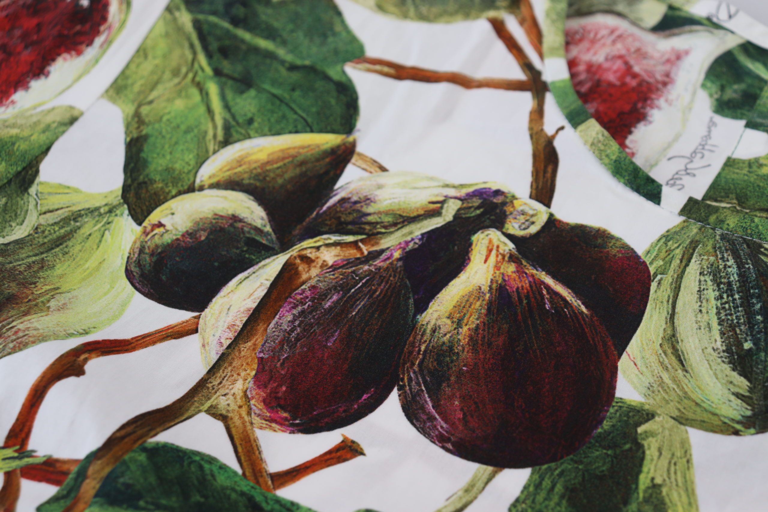 Dolce & Gabbana Baumwoll-Top mit Rundhalsausschnitt Bluse Frucht-T-Shirt