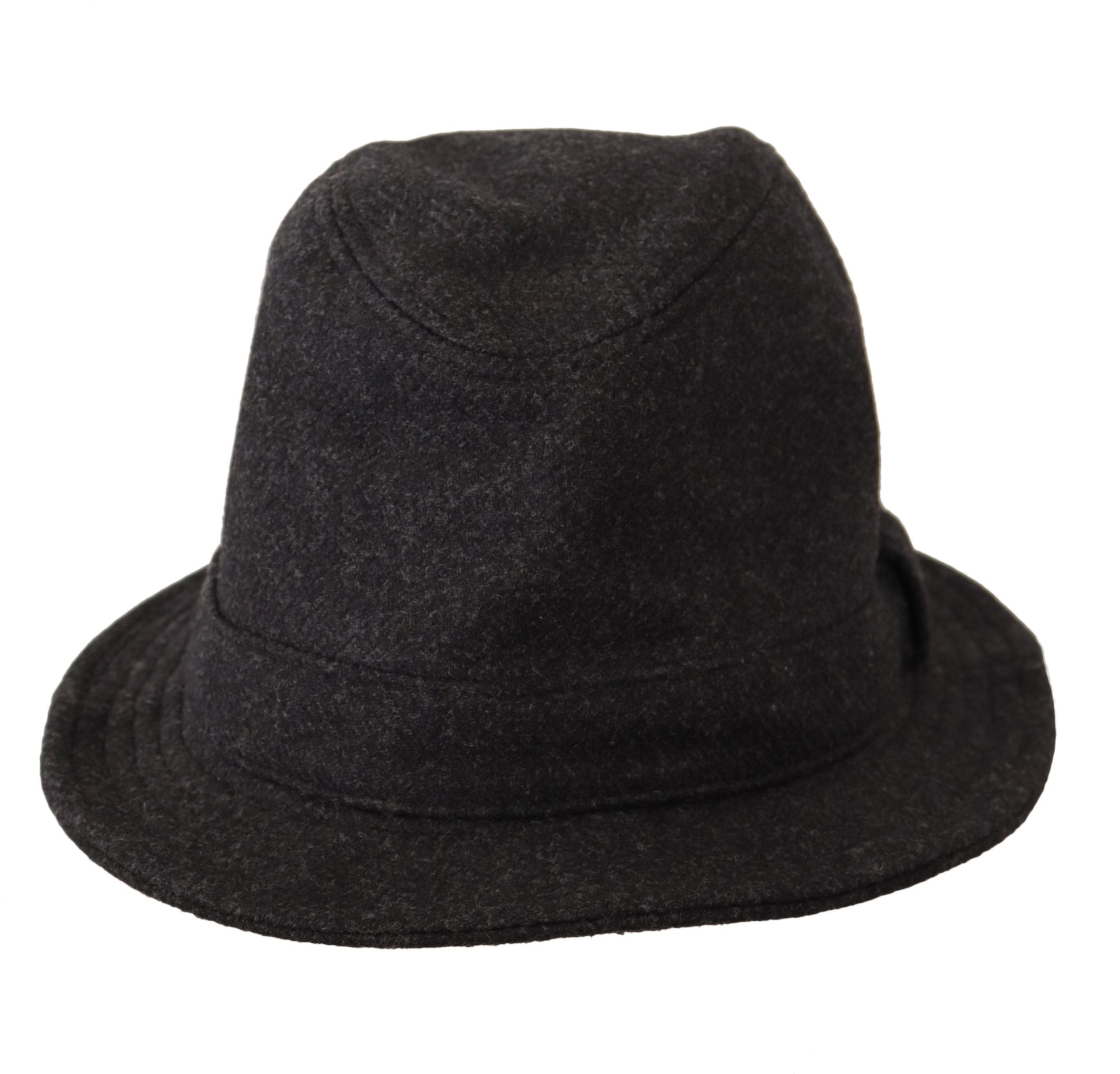 Dolce &amp; Gabbana Gray Virgin Wool Logo Fedora Trilby Cappello Hat