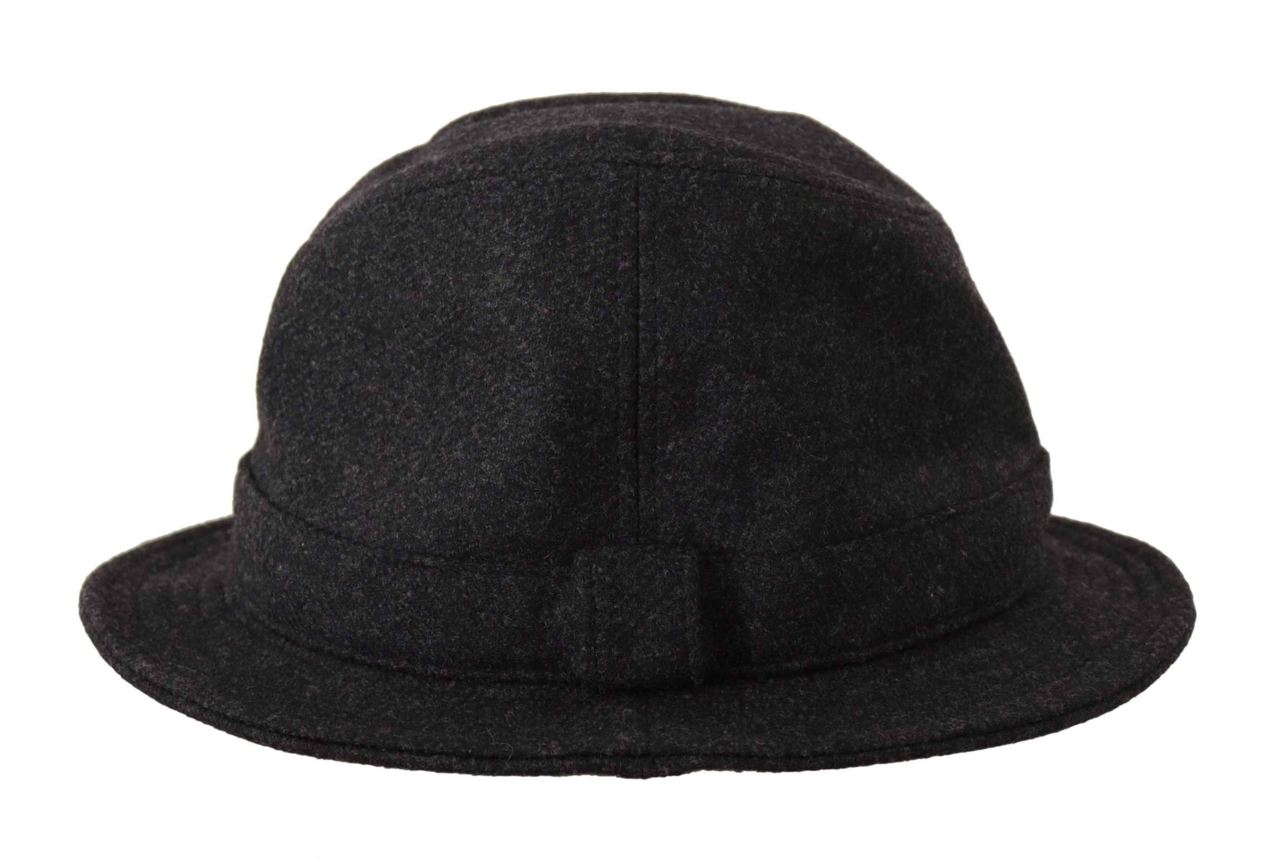 Dolce &amp; Gabbana Gray Virgin Wool Logo Fedora Trilby Cappello Hat