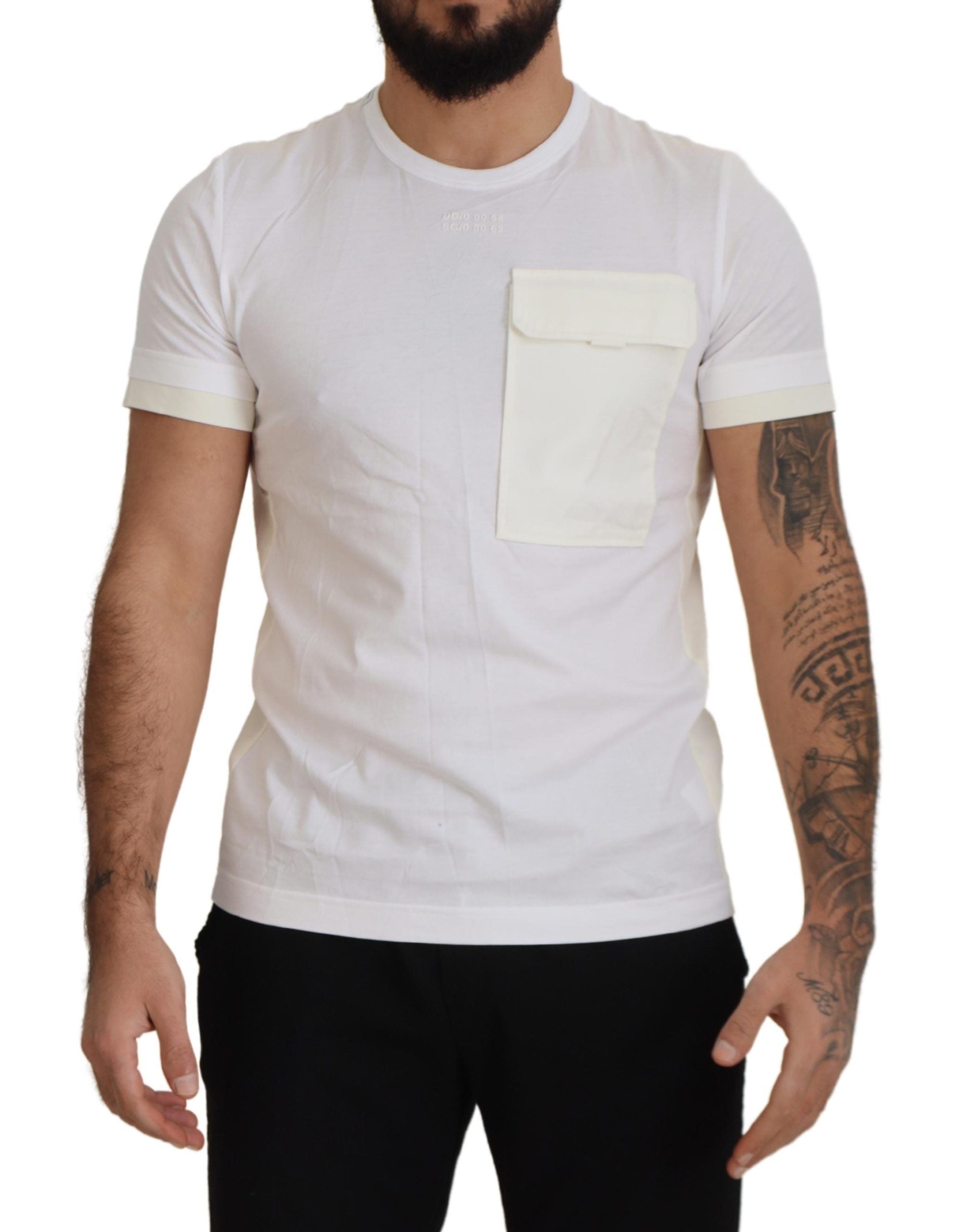 Dolce &amp; Gabbana White Flap Pocket Short Sleeve T-Shirt