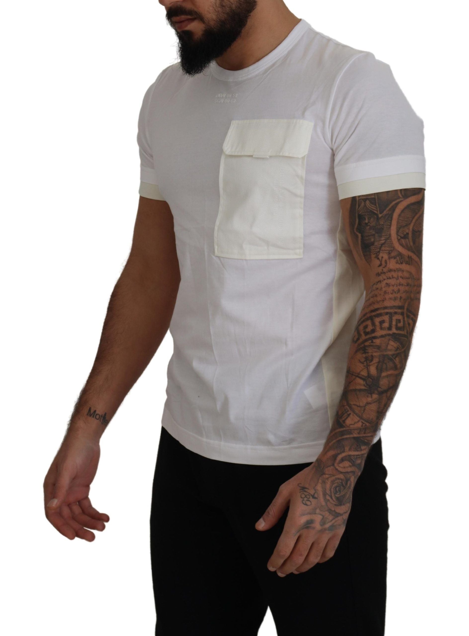 Dolce &amp; Gabbana White Flap Pocket Short Sleeve T-Shirt