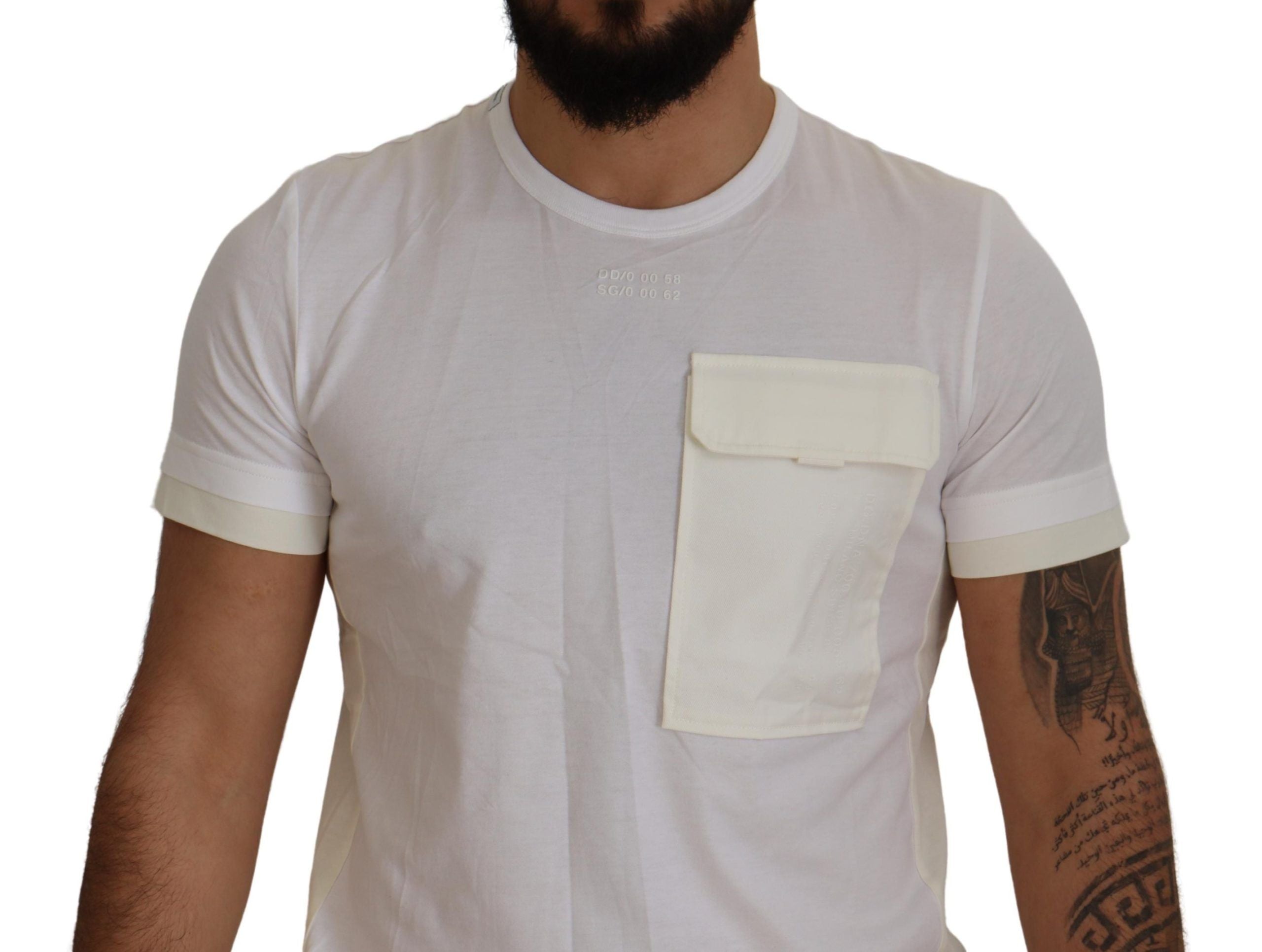 Dolce &amp; Gabbana White Flap Pocket Short Sleeve T-Shirt
