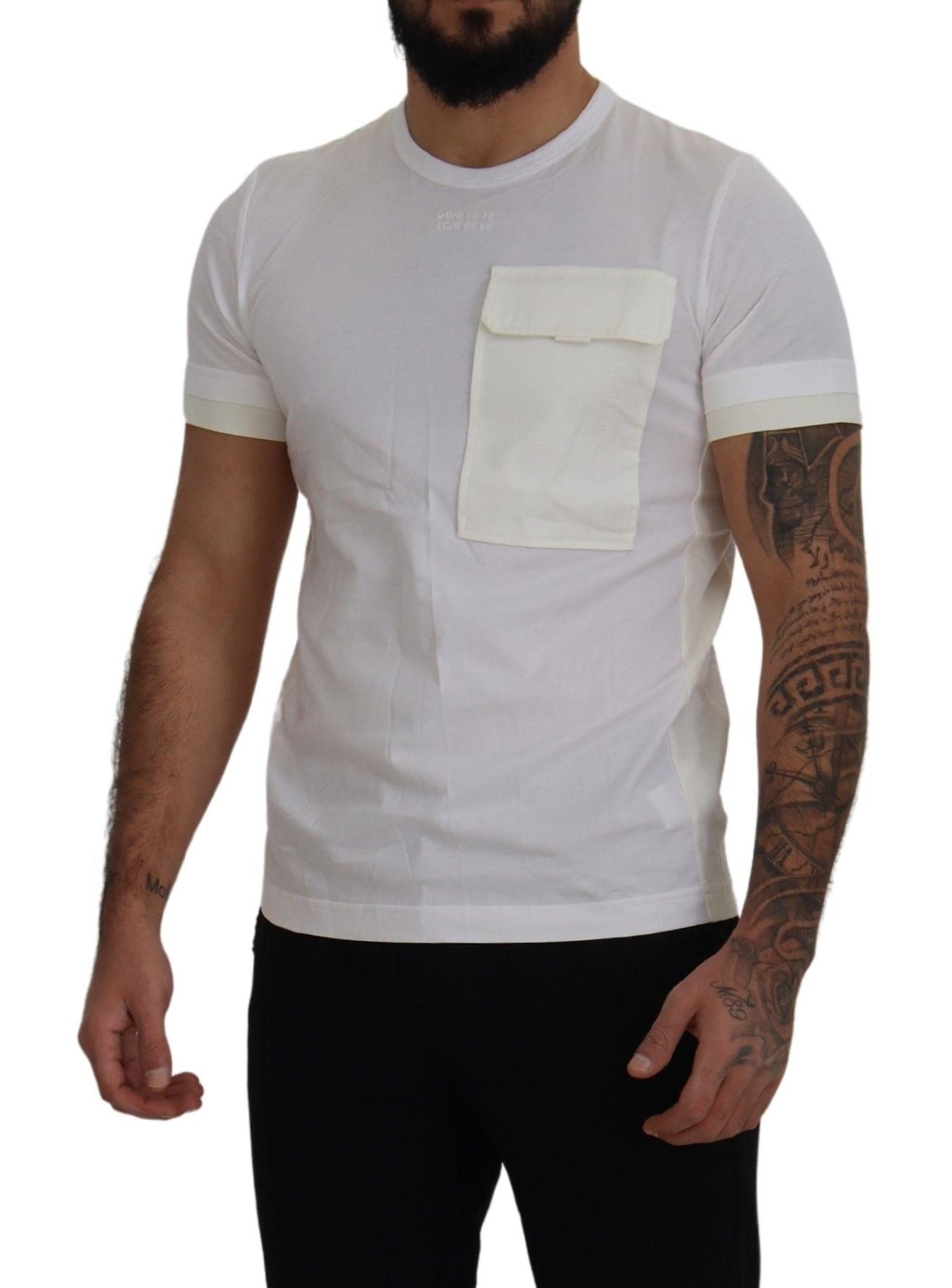 Dolce &amp; Gabbana White Flap Pocket Short Sleeve T-Shirt