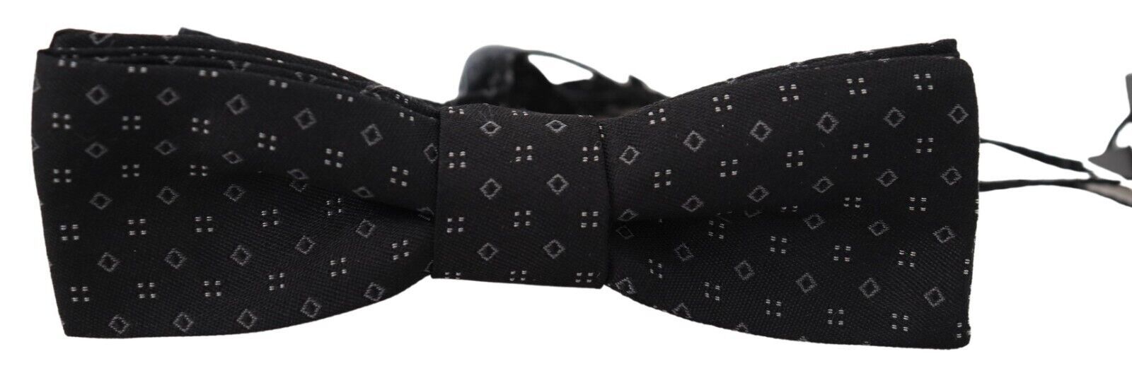 Dolce &amp; Gabbana Black patterned silk papillon bow tie with adjustable neck