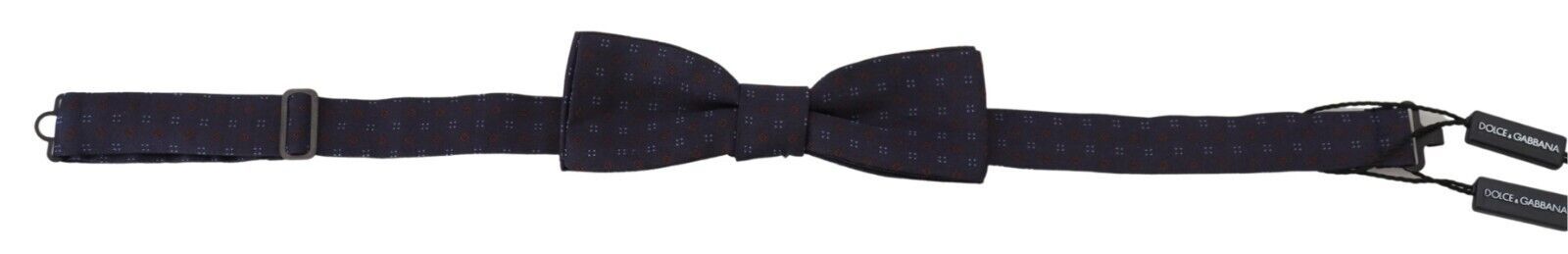 Dolce &amp; Gabbana blue patterned silk papillon bow tie with adjustable neck