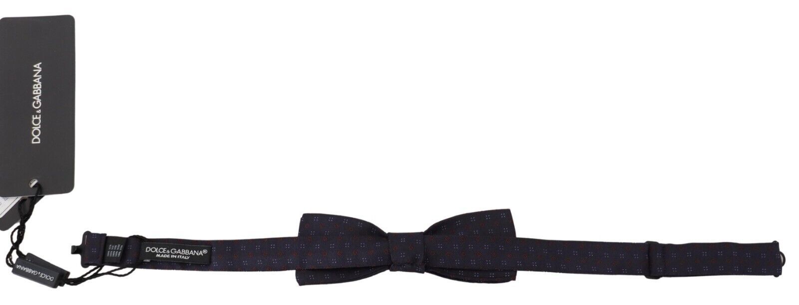 Dolce &amp; Gabbana blue patterned silk papillon bow tie with adjustable neck