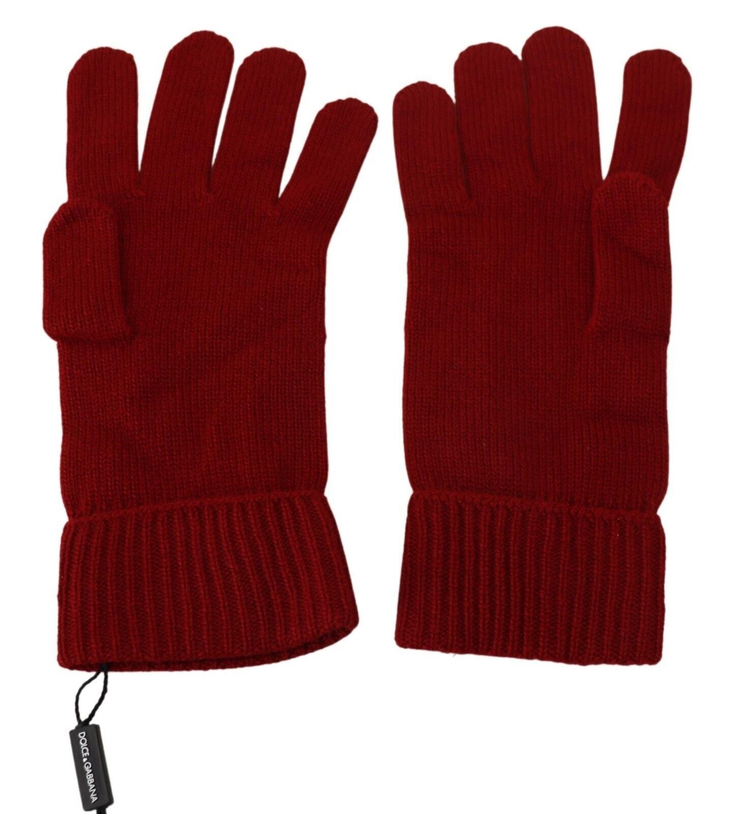Dolce &amp; Gabbana Red 100% Cashmere Knitted Gloves Mitten Men's Gloves