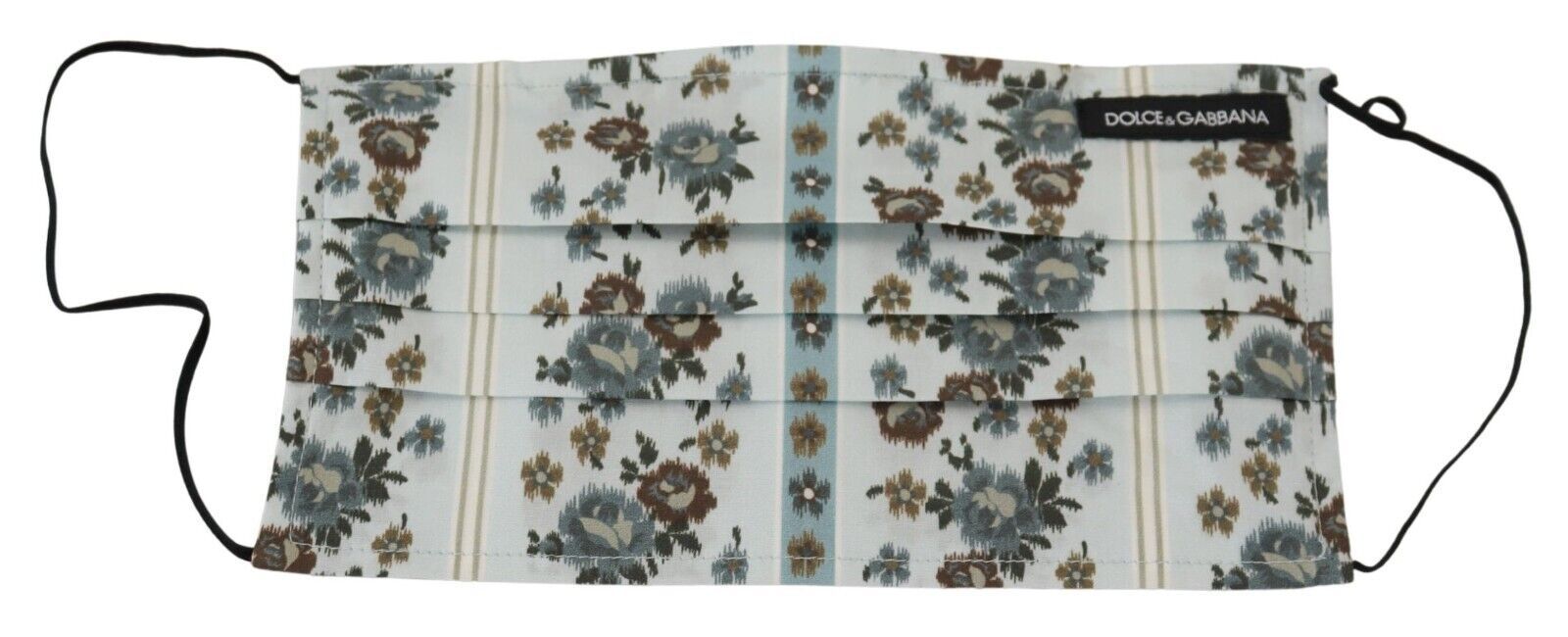 Dolce &amp; Gabbana beyaz çiçekli pamuklu pileli elastik kulak bandı yüz maskesi