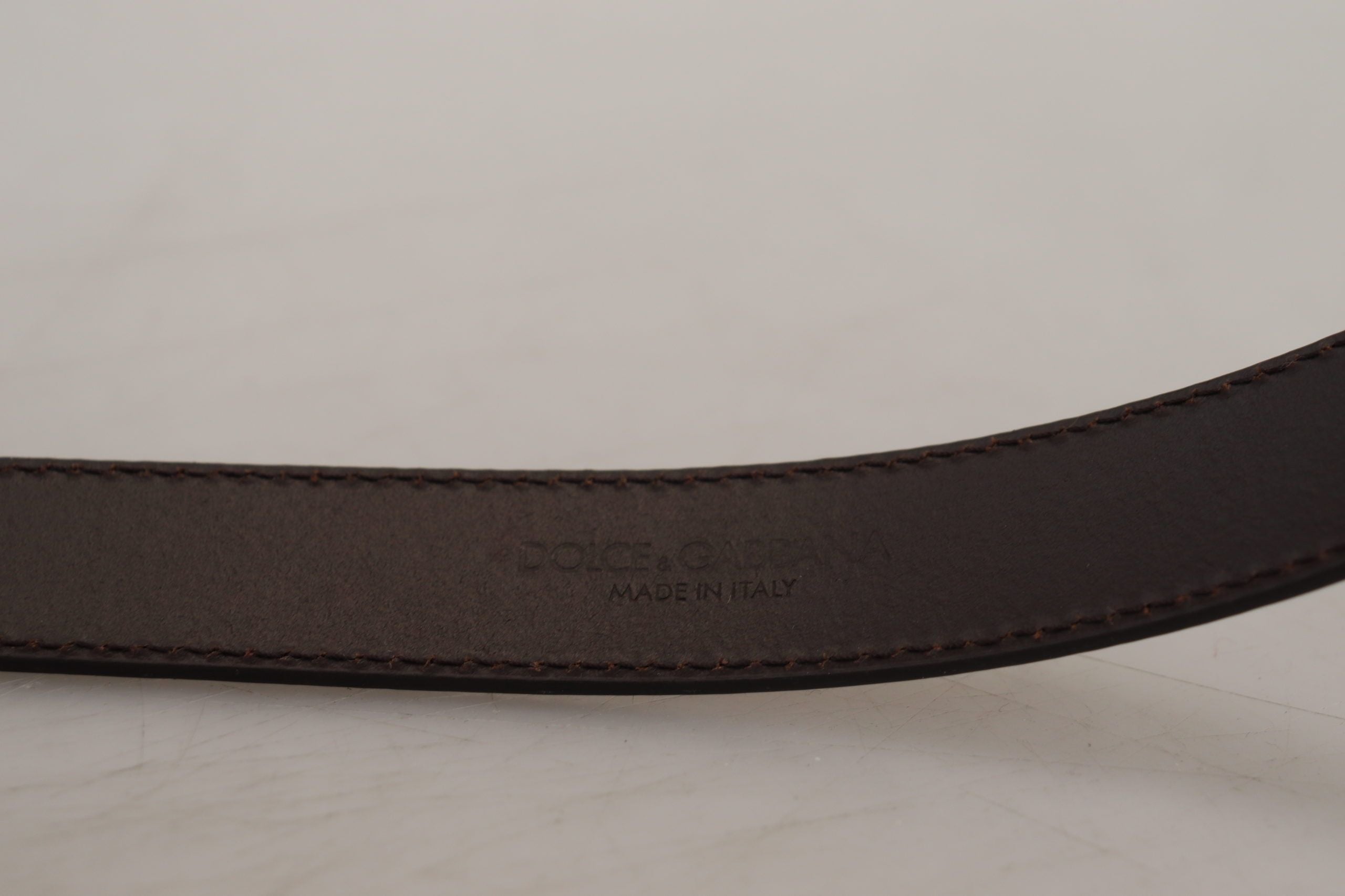 Dolce & Gabbana Gold Leder Silber Quadrat Metall Schnalle Gürtel