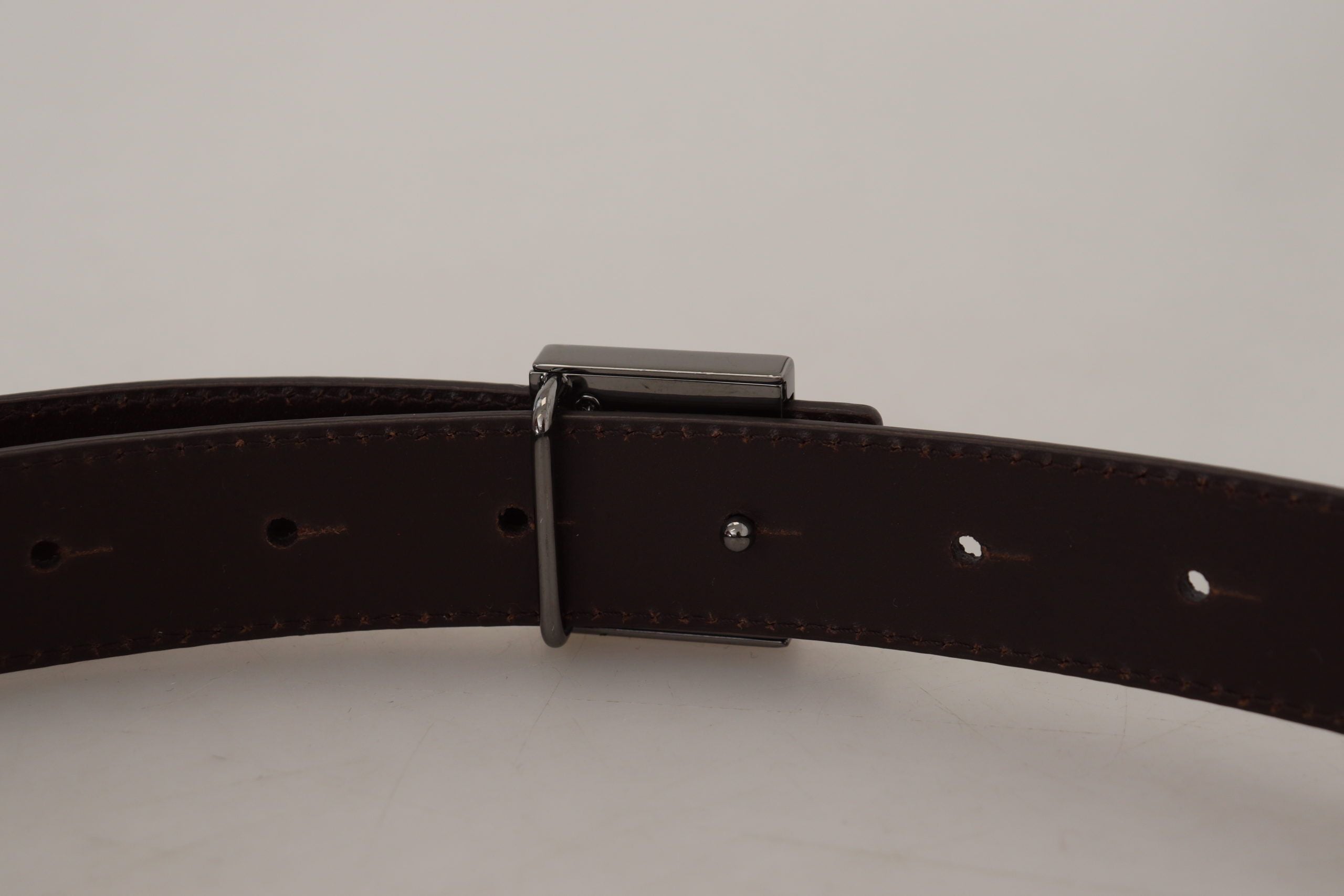 Dolce & Gabbana Gold Leder Silber Quadrat Metall Schnalle Gürtel