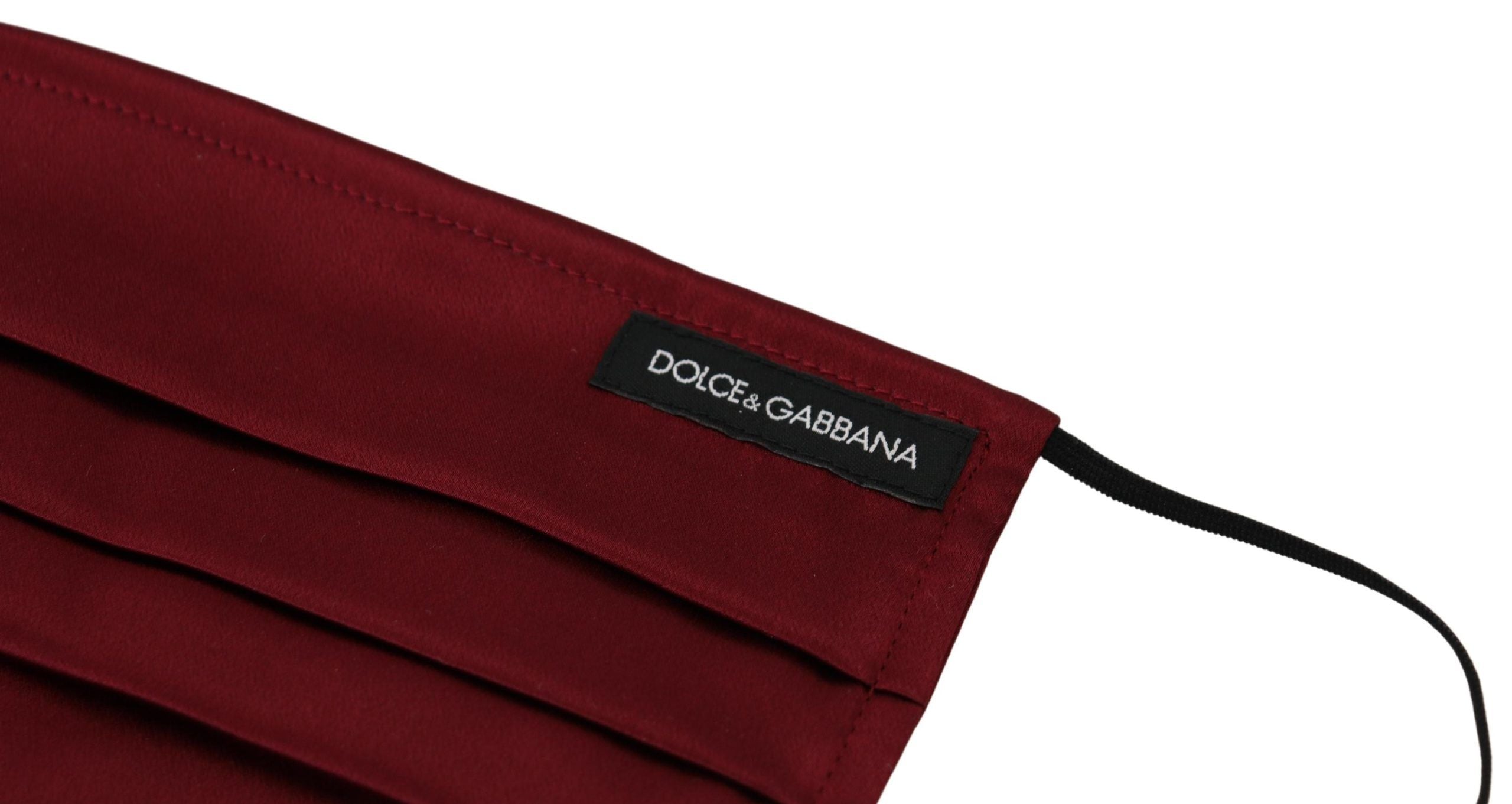 Dolce &amp; Gabbana kestane rengi ipek pileli elastik kulak halkalı tek beden yüz maskesi