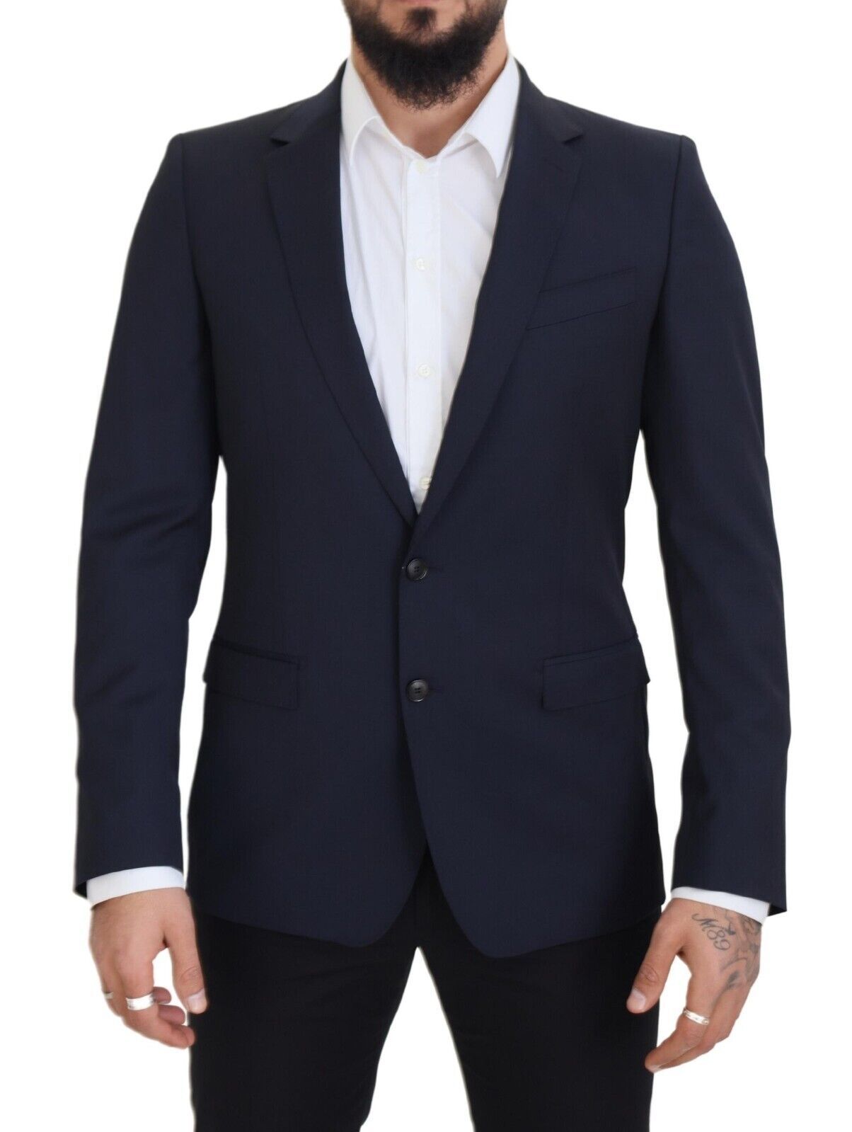 Dolce & Gabbana Dunkelblauer einreihiger MARTINI Blazer aus Wolle