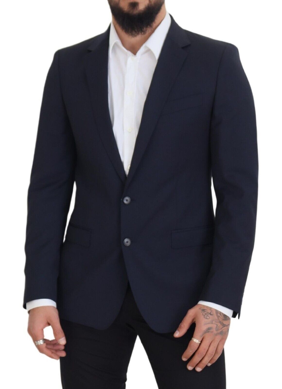 Dolce & Gabbana Dunkelblauer einreihiger MARTINI Blazer aus Wolle