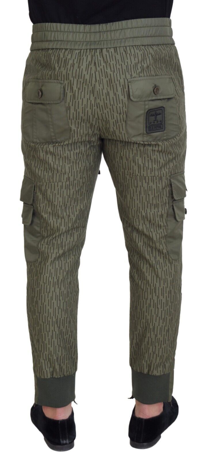 Dolce &amp; Gabbana Green Striped Cargo Pants with Zip Leg Men's Trousers