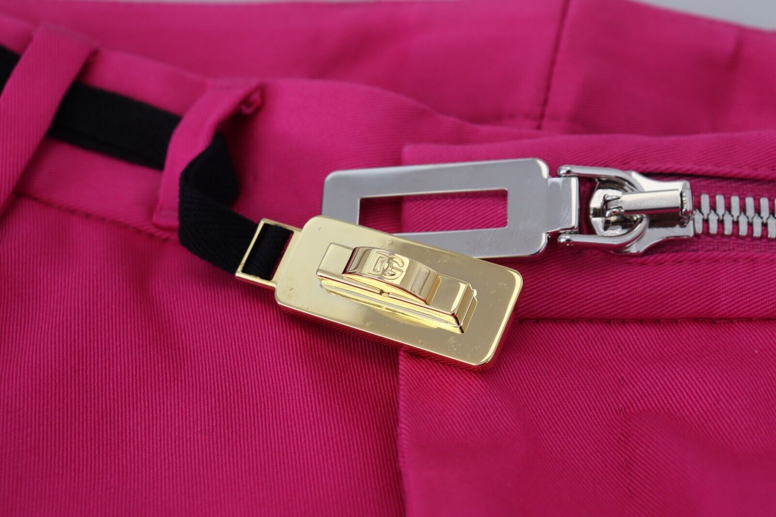 Dolce &amp; Gabbana Pink Zipper Buckle Waist Trousers Pants