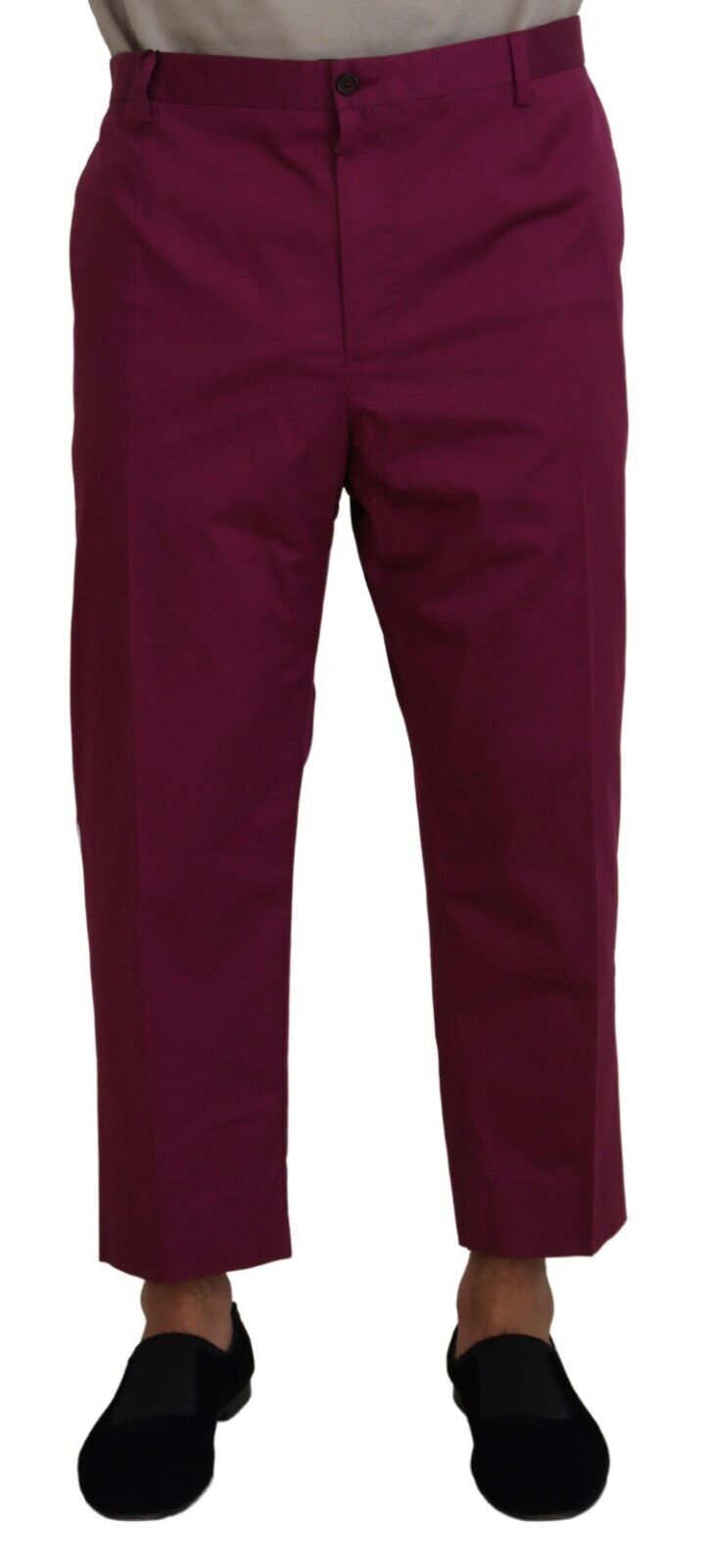 Dolce &amp; Gabbana magenta DG logo pocket cotton trousers