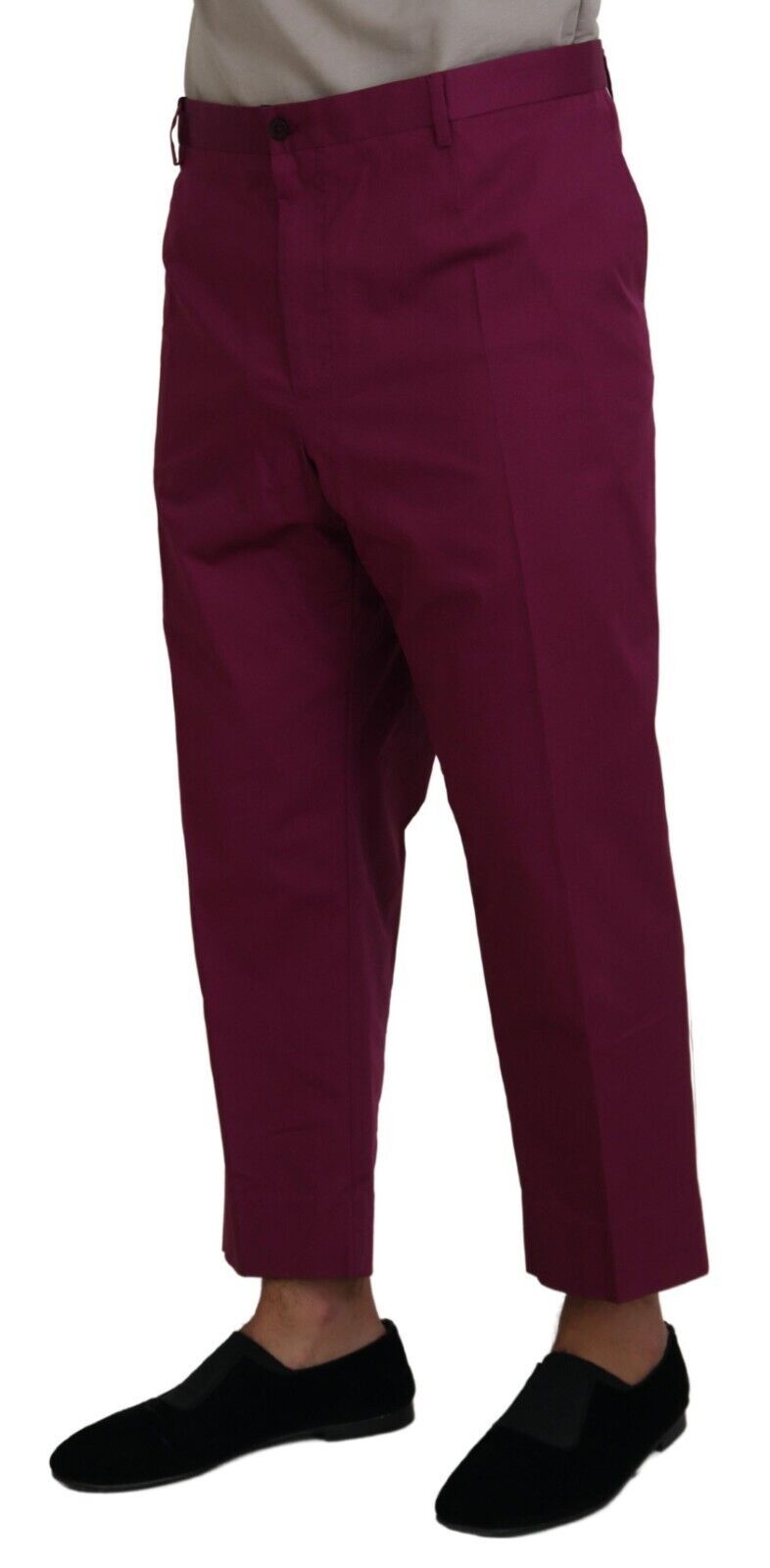 Dolce &amp; Gabbana magenta DG logo pocket cotton trousers