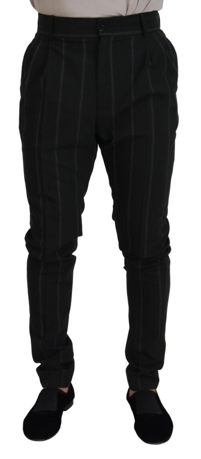 Dolce &amp; Gabbana Black Striped Men's Cotton Trousers