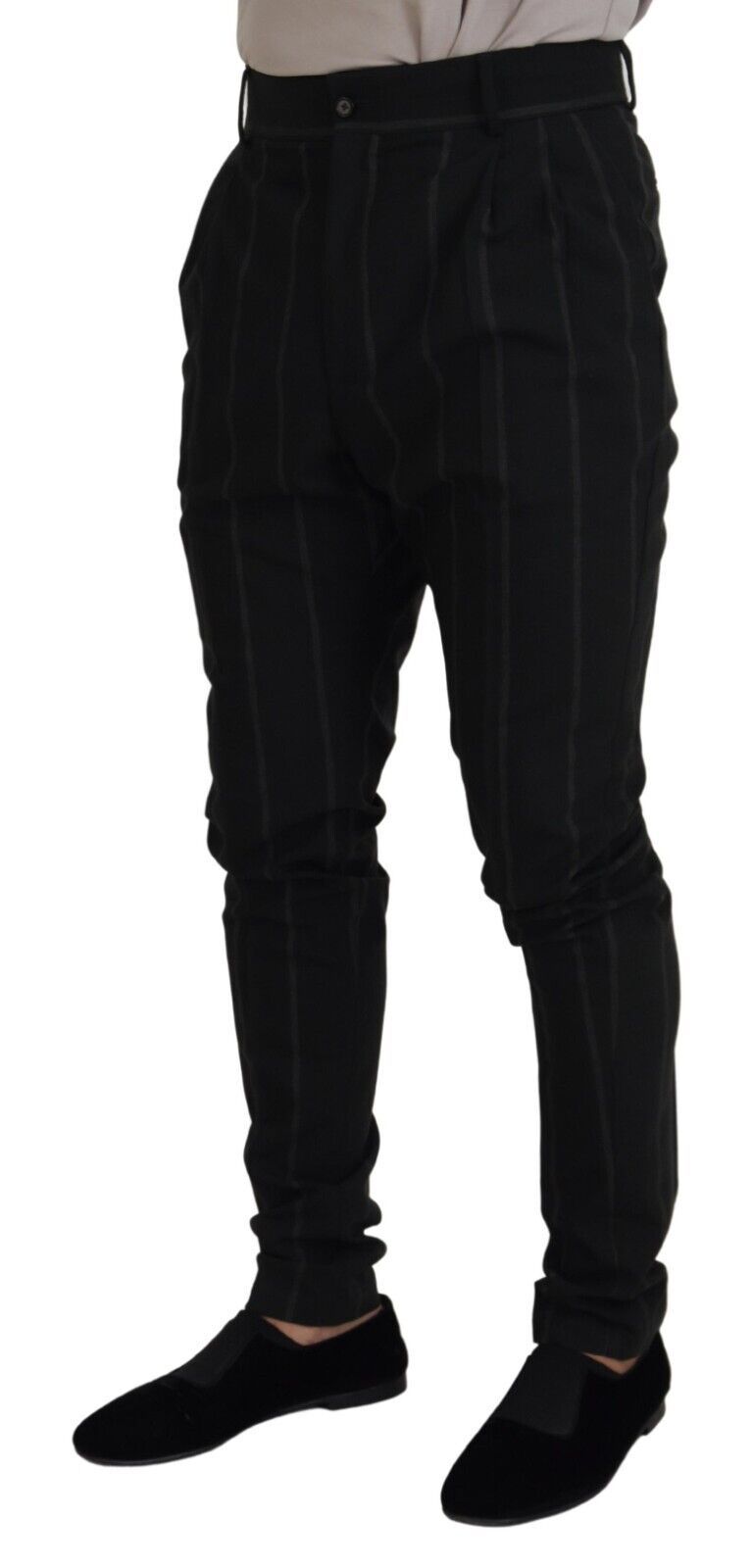 Dolce &amp; Gabbana Black Striped Men's Cotton Trousers