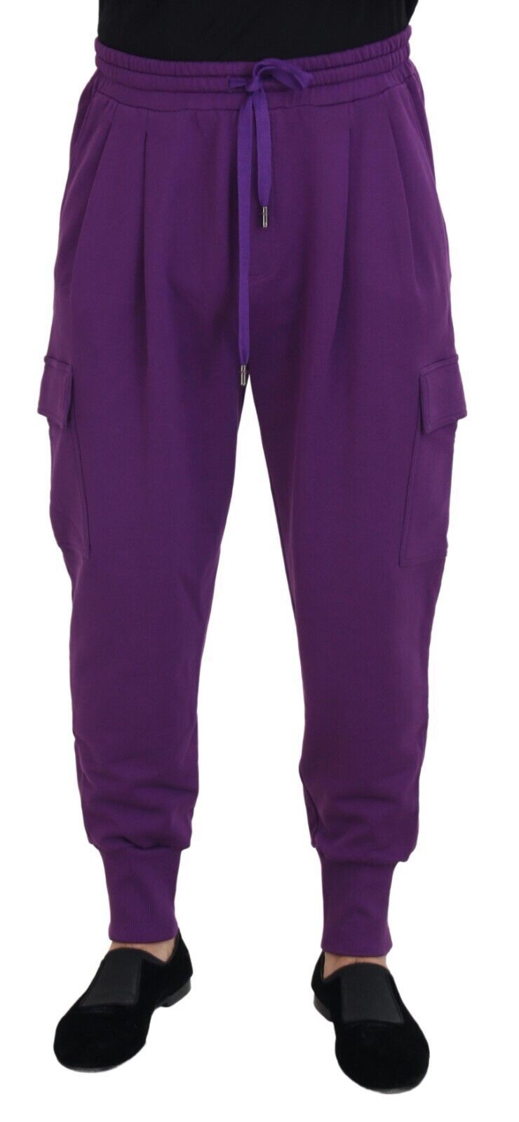 Dolce &amp; Gabbana Purple Cotton Cargo Sweatpants