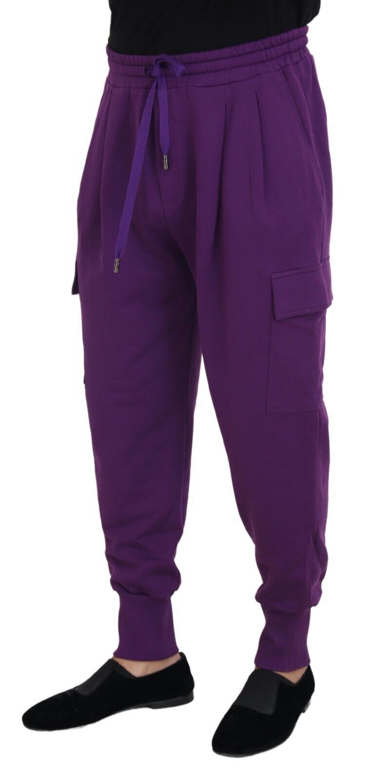 Dolce &amp; Gabbana Purple Cotton Cargo Sweatpants