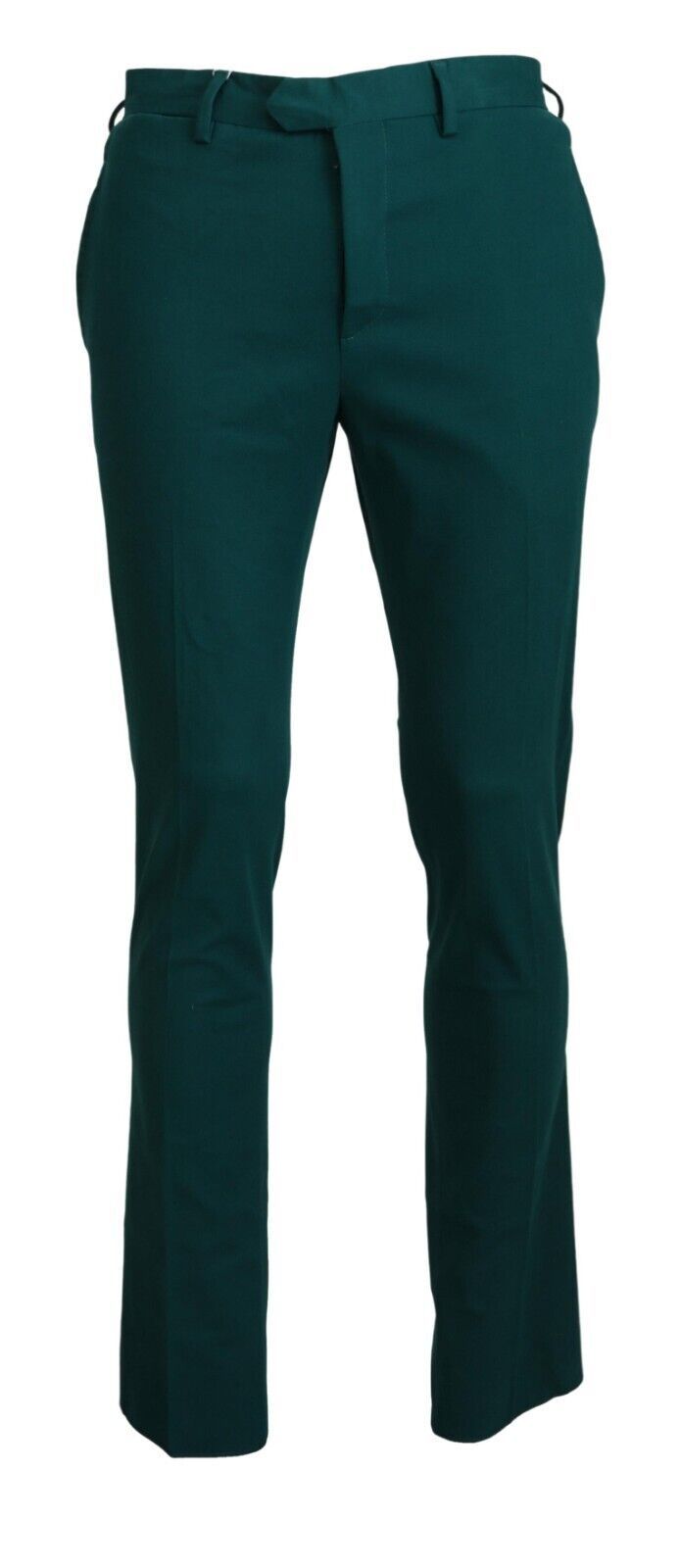 BENCIVENGA Green Straight Fit Men's Formal Pants Trousers