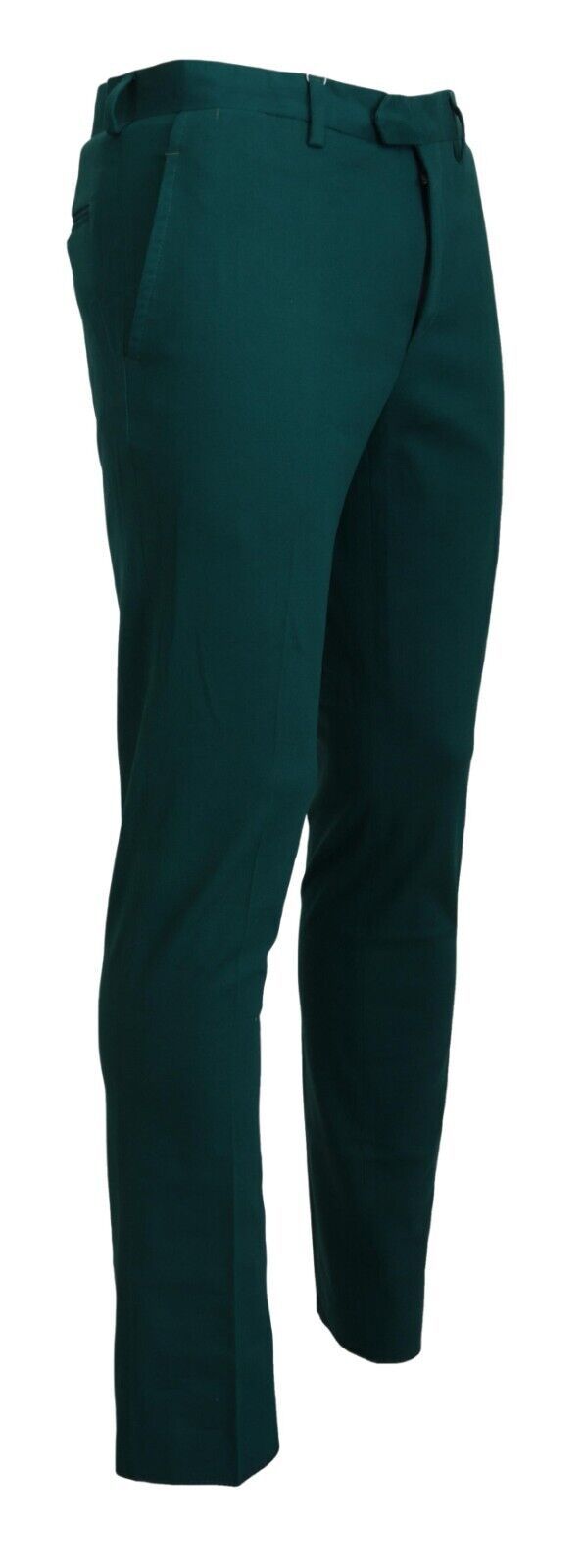 BENCIVENGA Green Straight Fit Men's Formal Pants Trousers