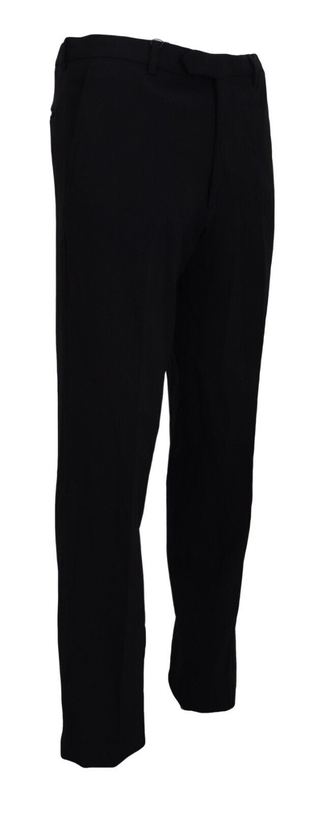 BENCIVENGA Black Straight Fit Men Formal Pants Trousers