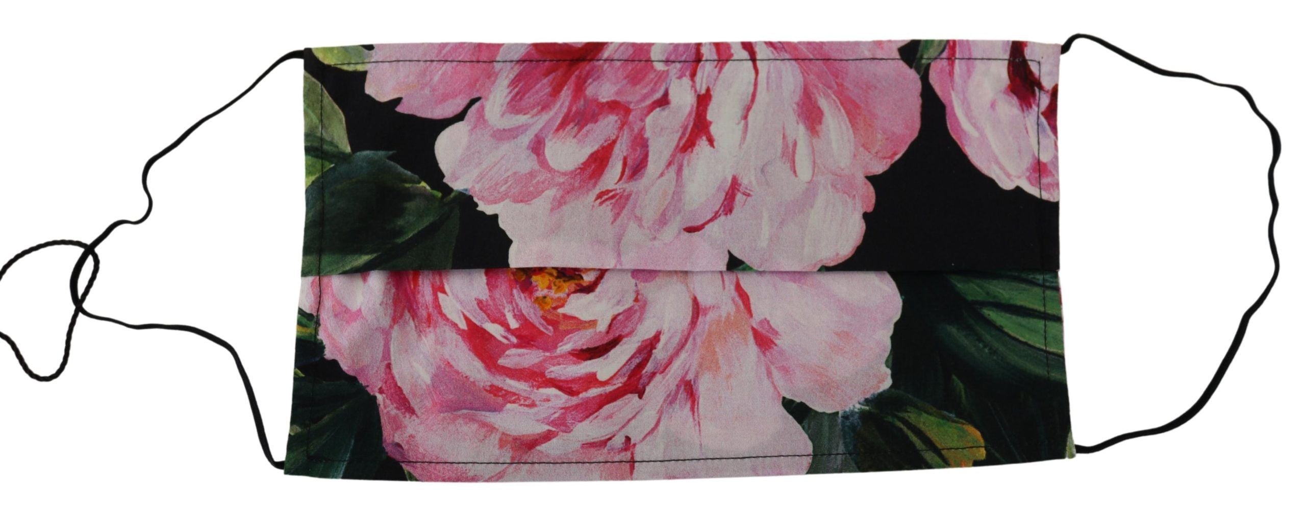 Dolce &amp; Gabbana Siyah Çiçekli Pileli Elastik Kulak Askılı Yüz Maskesi