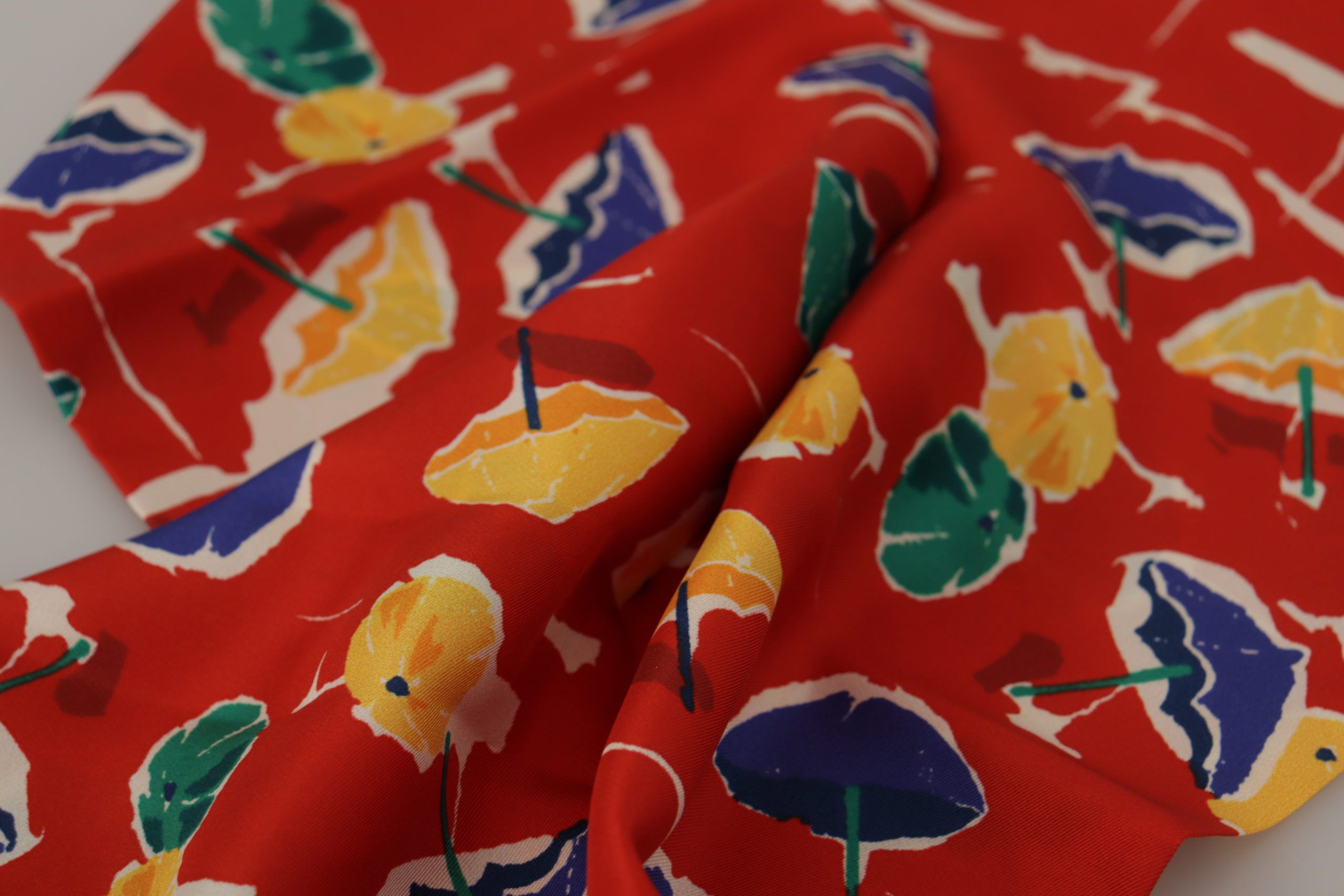 Dolce & Gabbana Multicolor DG Umbrellas Print Schal Fransenschal