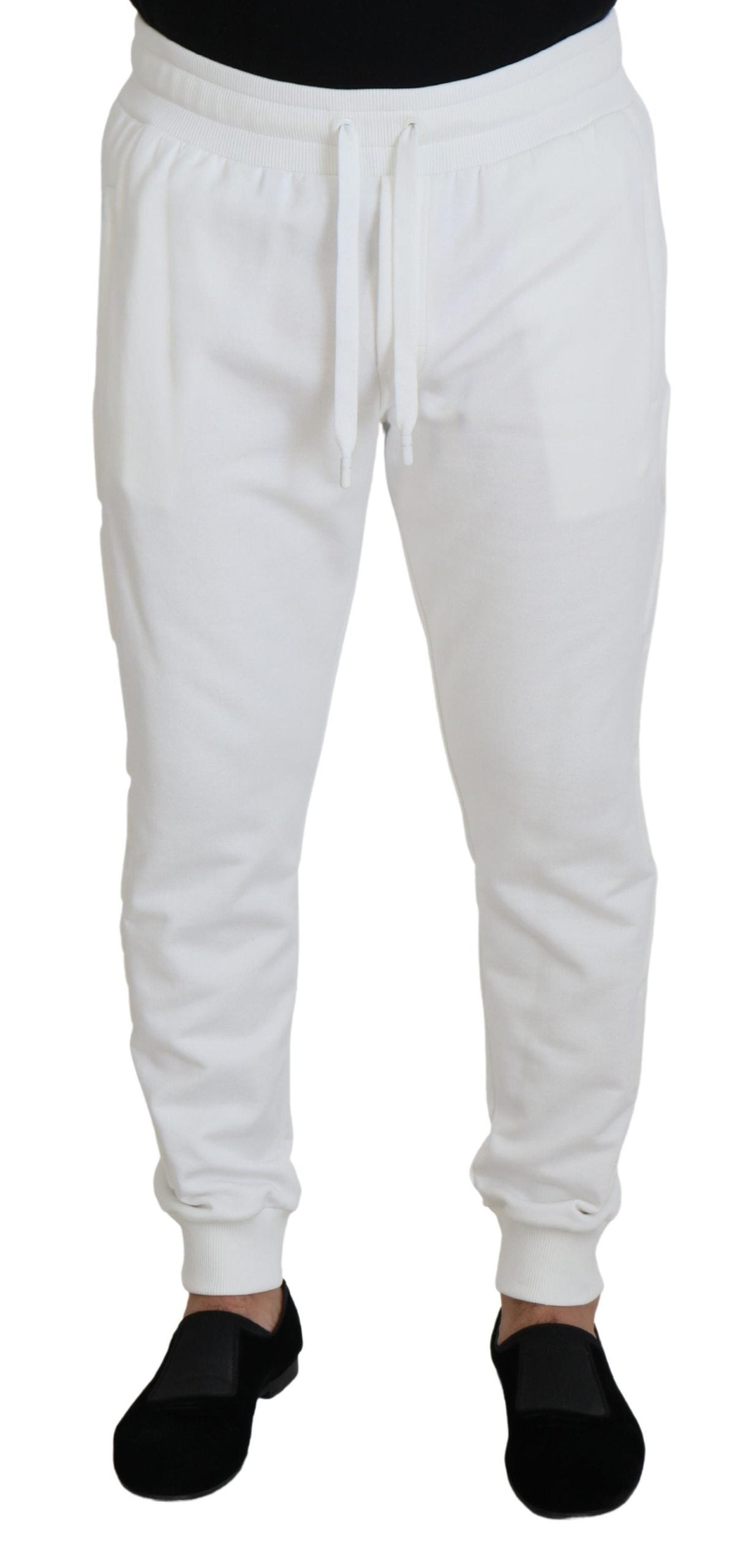 Dolce &amp; Gabbana White Sport Logo Cotton Sweatpants Trousers Pants