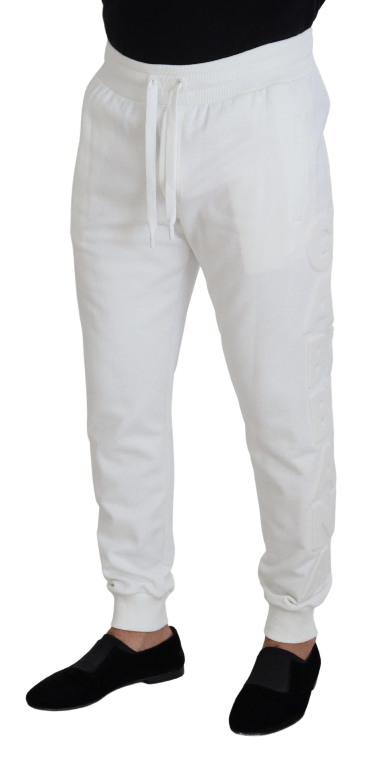 Dolce &amp; Gabbana White Sport Logo Cotton Sweatpants Trousers Pants
