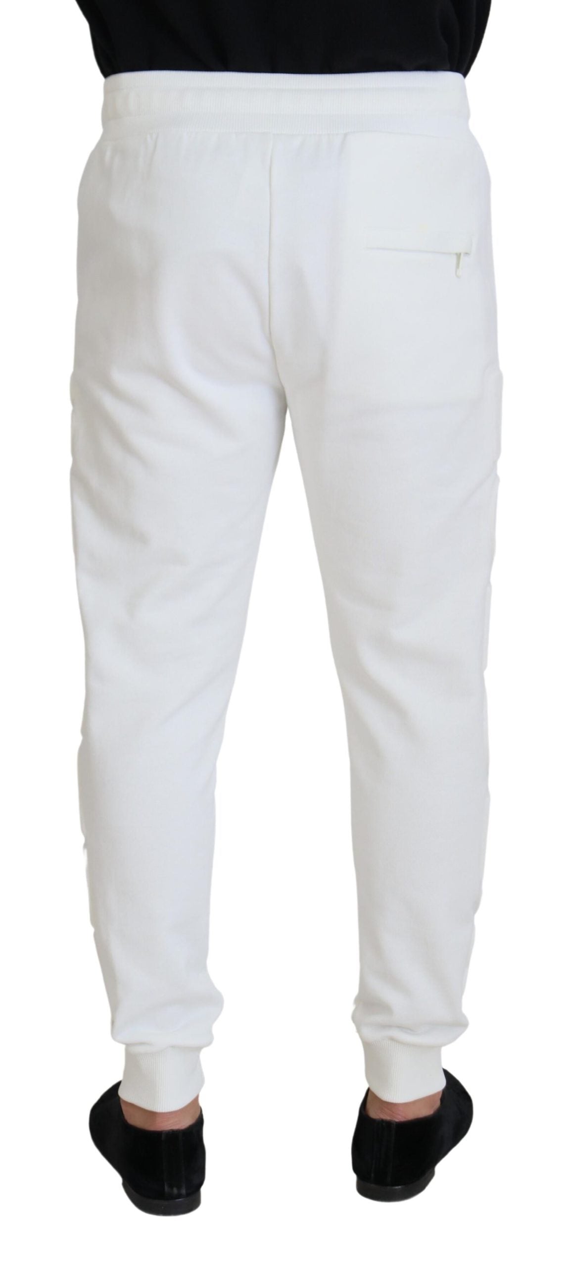 Dolce &amp; Gabbana White Sport Logo Cotton Sweatpants Trousers Pants