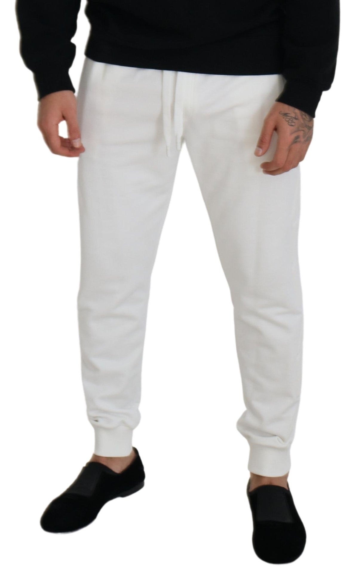 Dolce &amp; Gabbana White Sport Logo Cotton Sweatpants Trousers Pants