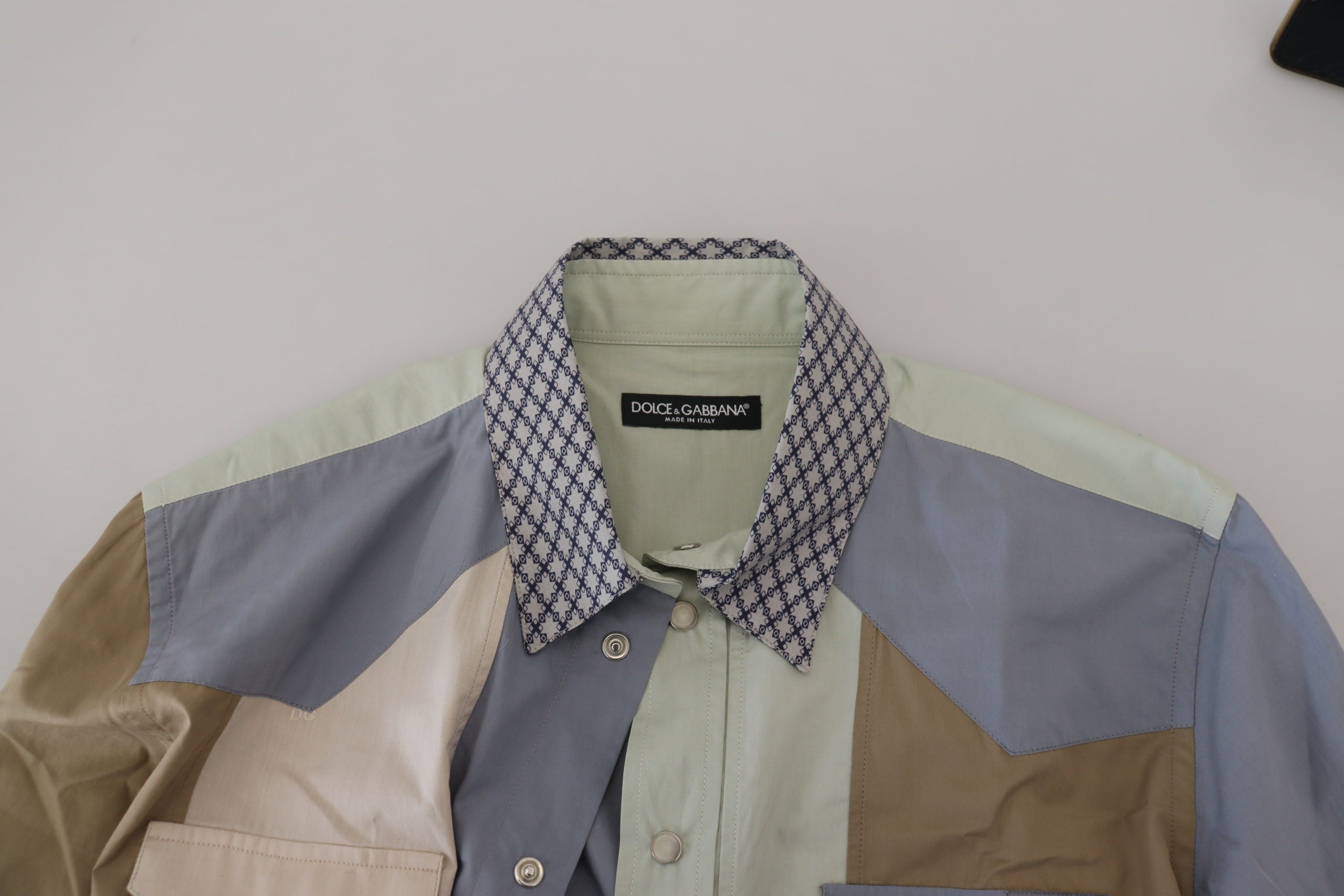 Dolce &amp; Gabbana Slim shirt in multicolored cotton patchwork