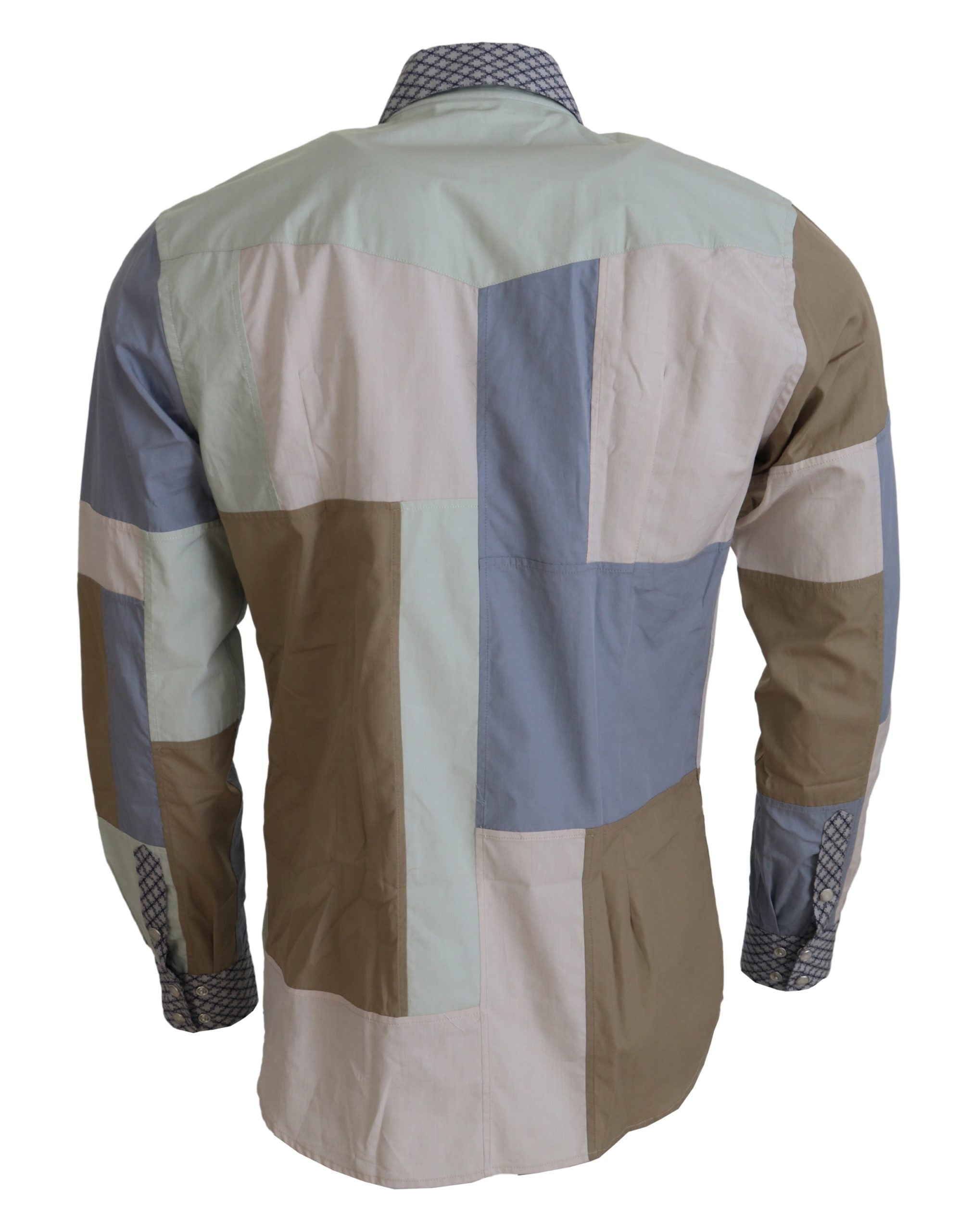 Dolce &amp; Gabbana Slim shirt in multicolored cotton patchwork