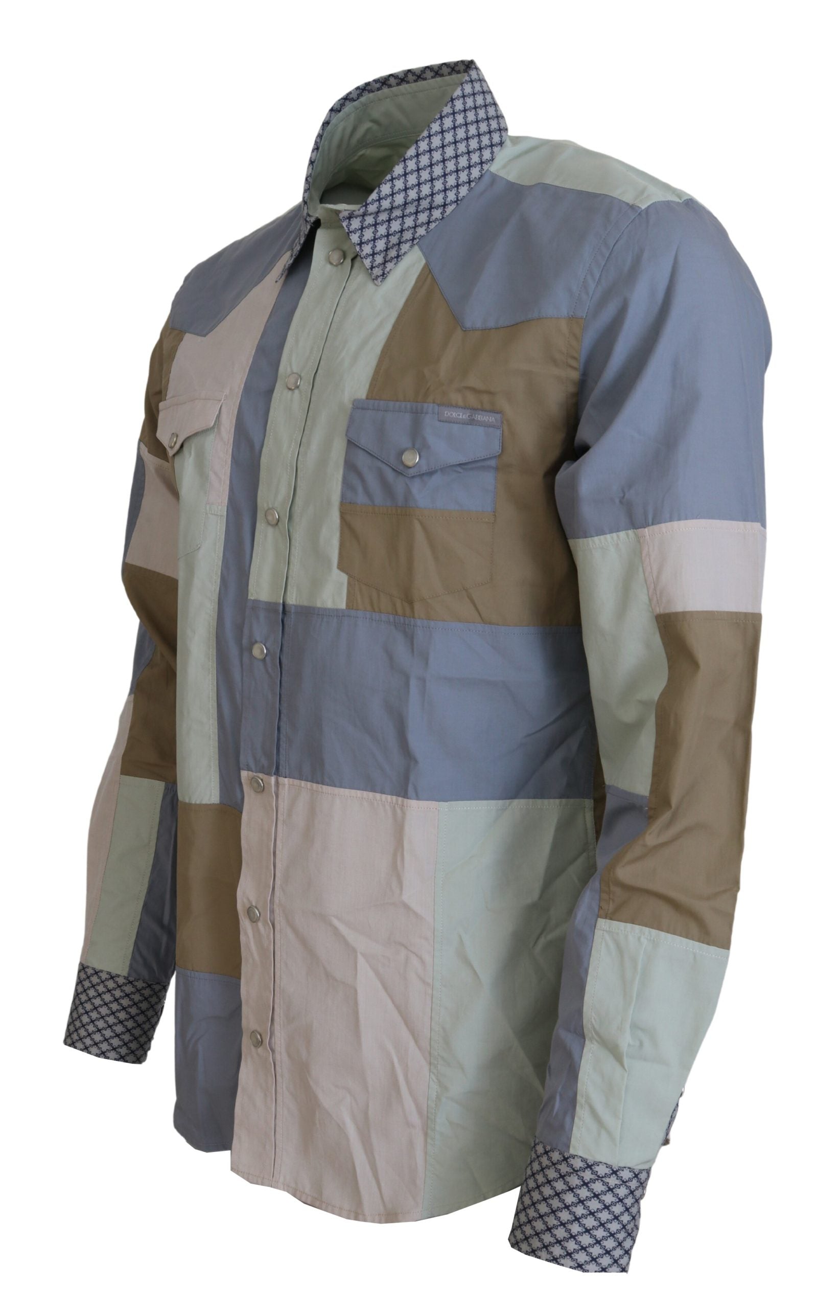 Dolce &amp; Gabbana Slim shirt in multicolored cotton patchwork