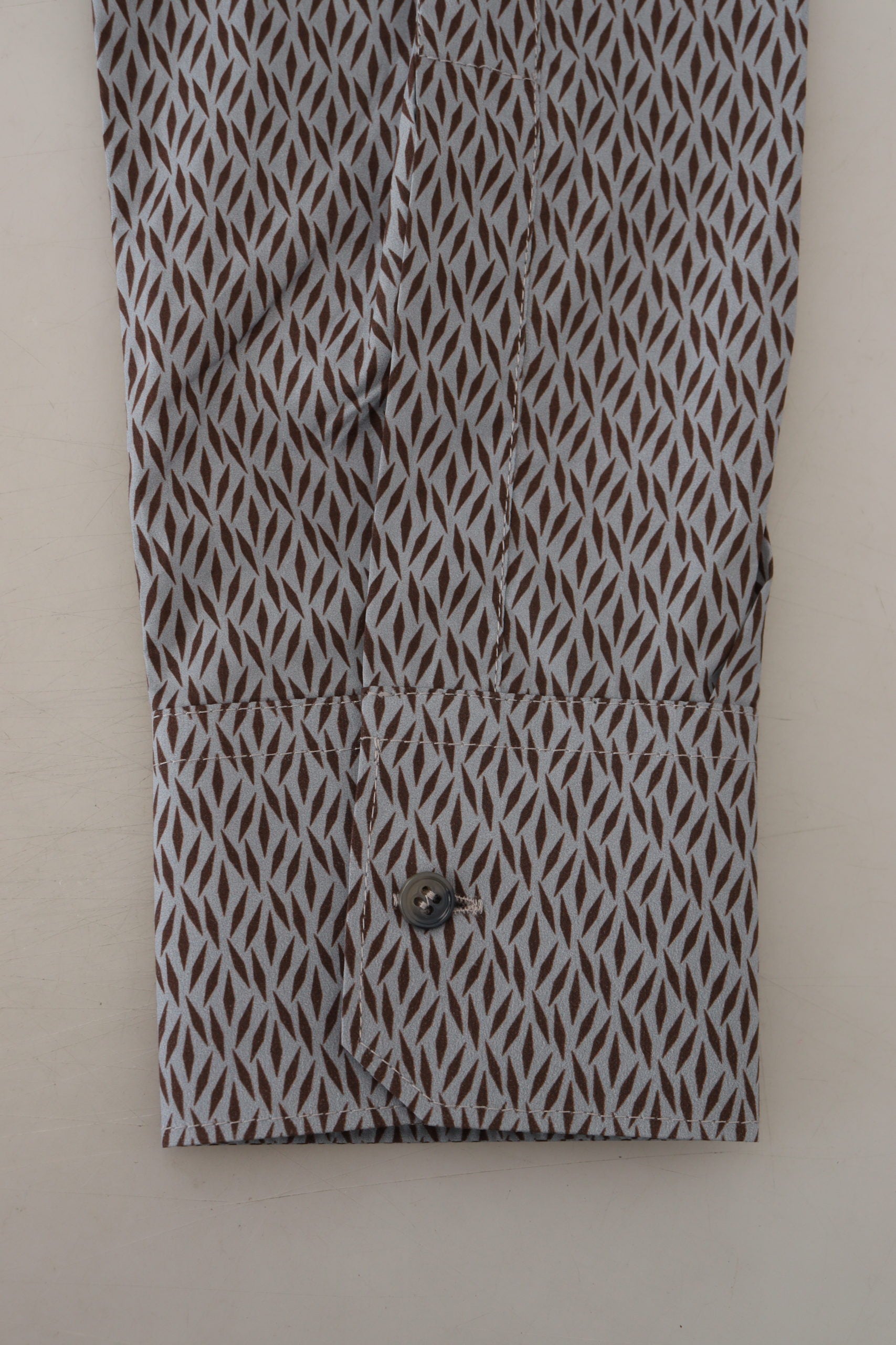 Dolce &amp; Gabbana Grey Brown GOLD Slim Fit Dress Formal Shirt